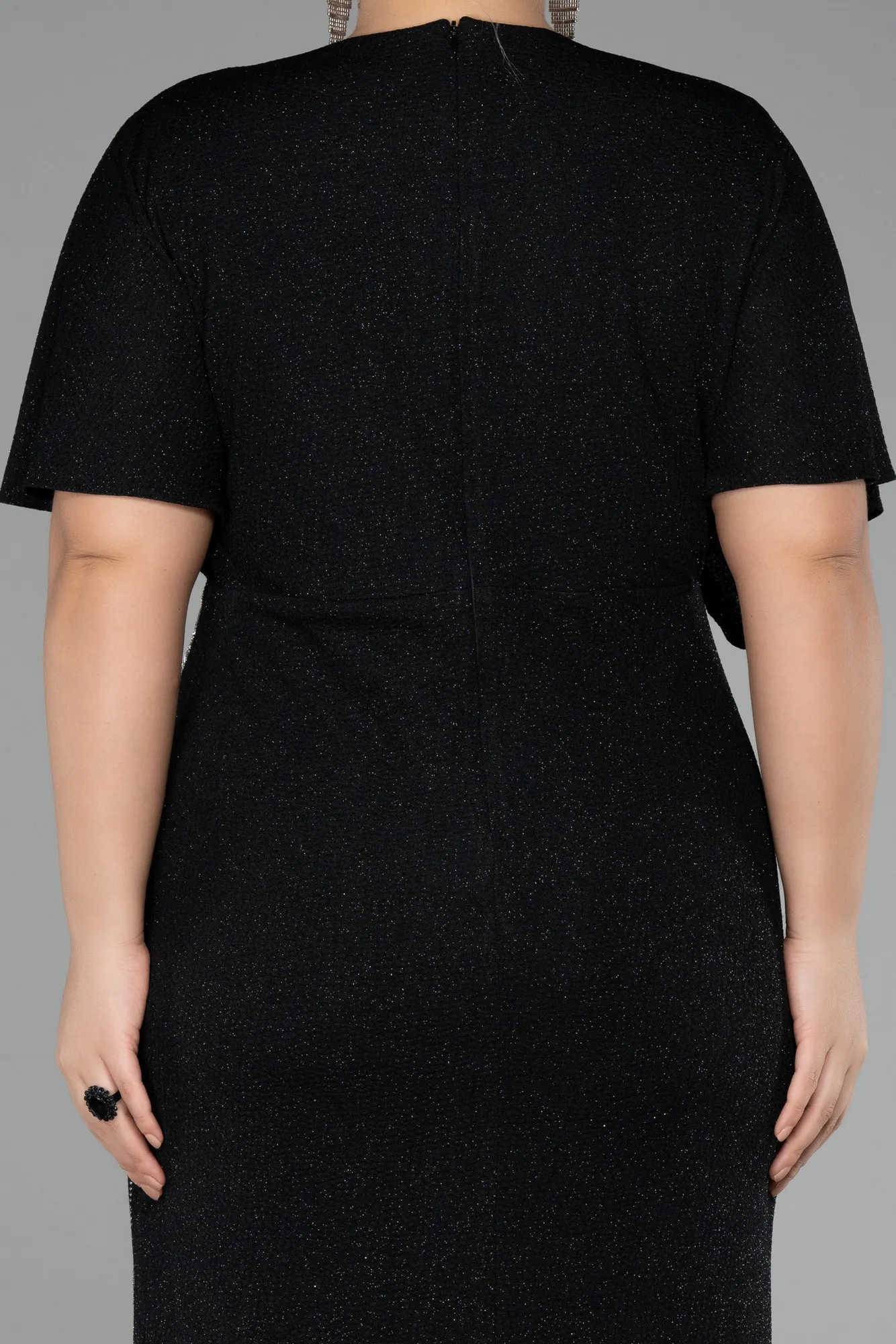 Black-Midi Plus Size Cocktail Dress ABK2145