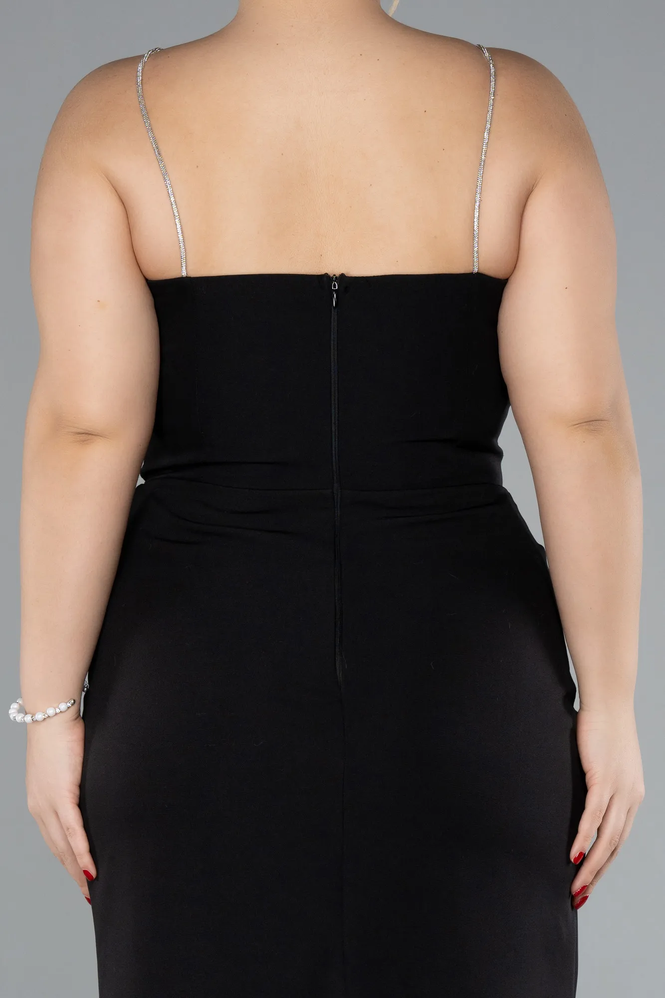 Black-Midi Plus Size Cocktail Dress ABK2178