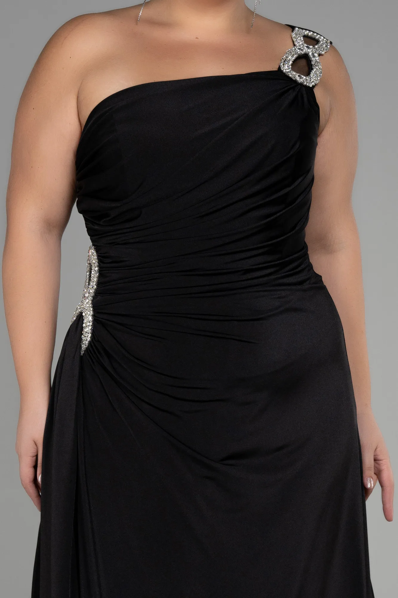 Black-Midi Plus Size Invitation Dress ABK1868