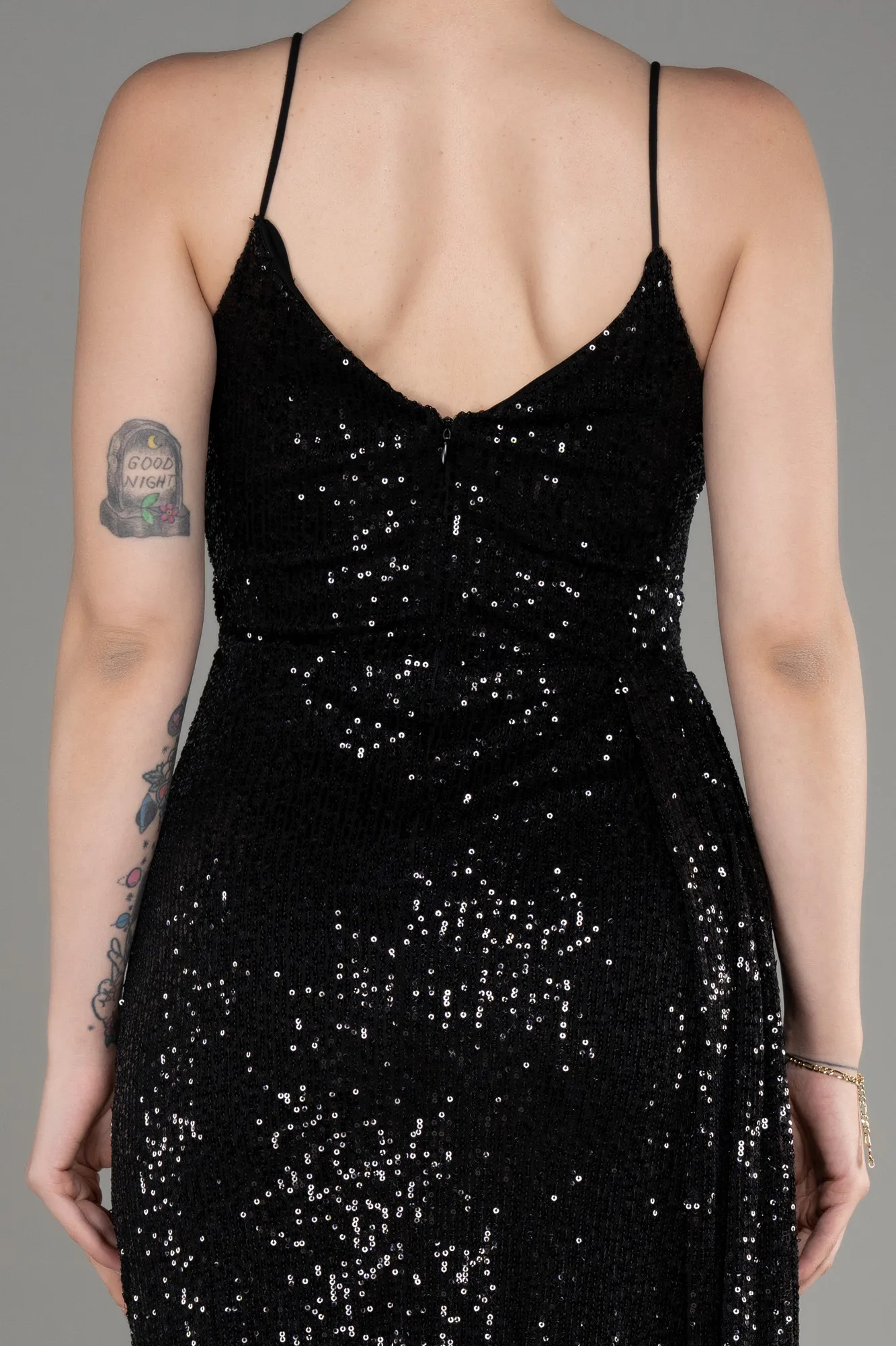 Black-Midi Scaly Cocktail Dress ABK2071