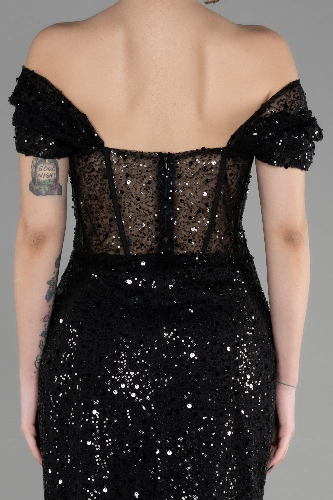 Black-Midi Scaly Party Dress ABK1939