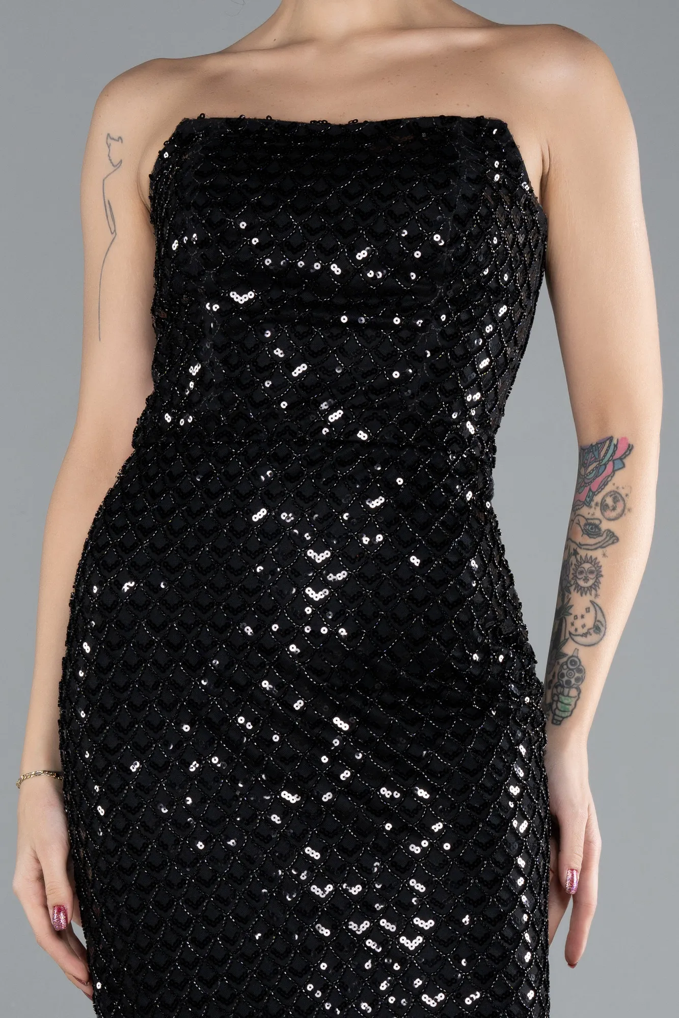 Black-Midi Stony Cocktail Dress ABK2176