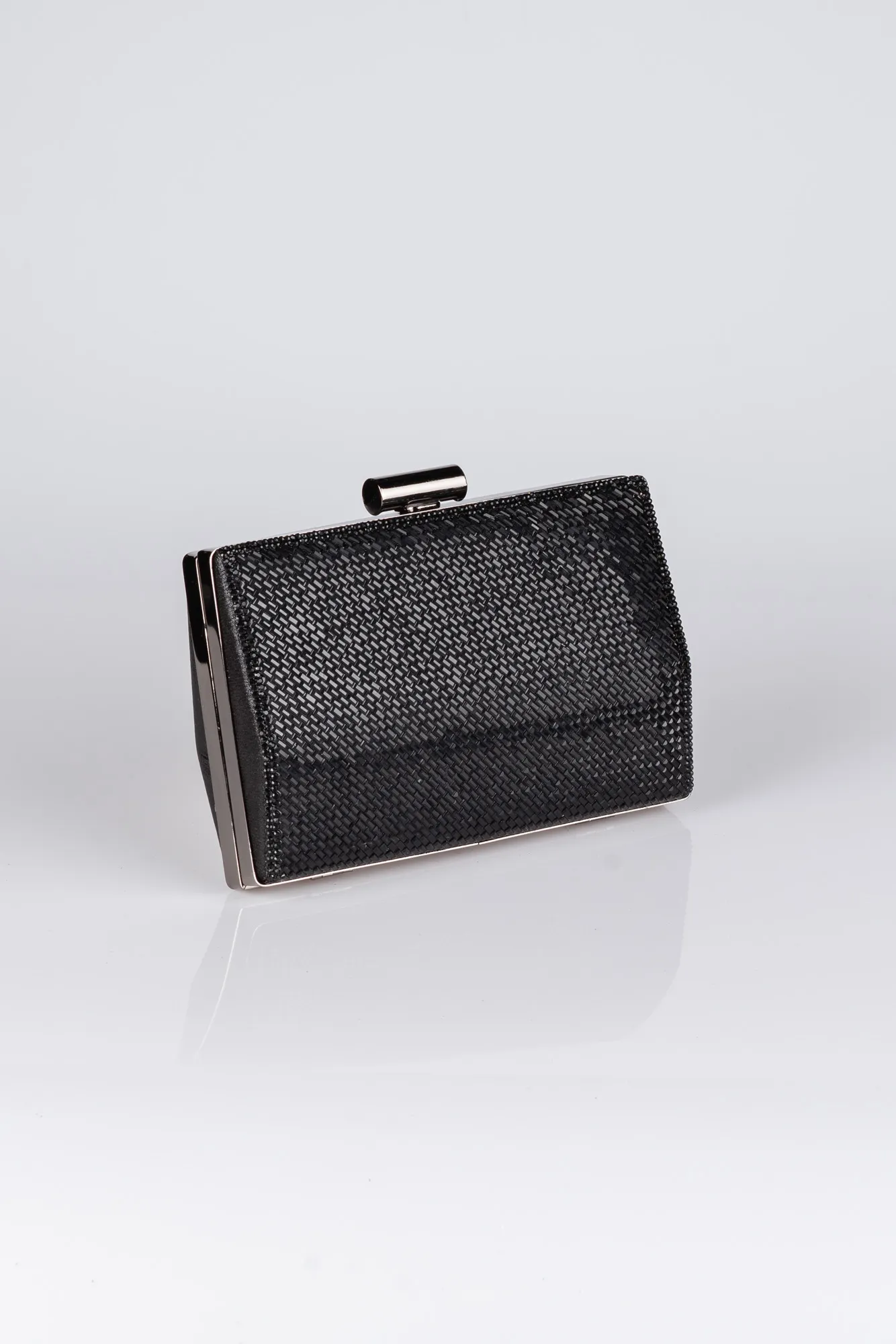 Black-Plaster Fabric Box Bag V335