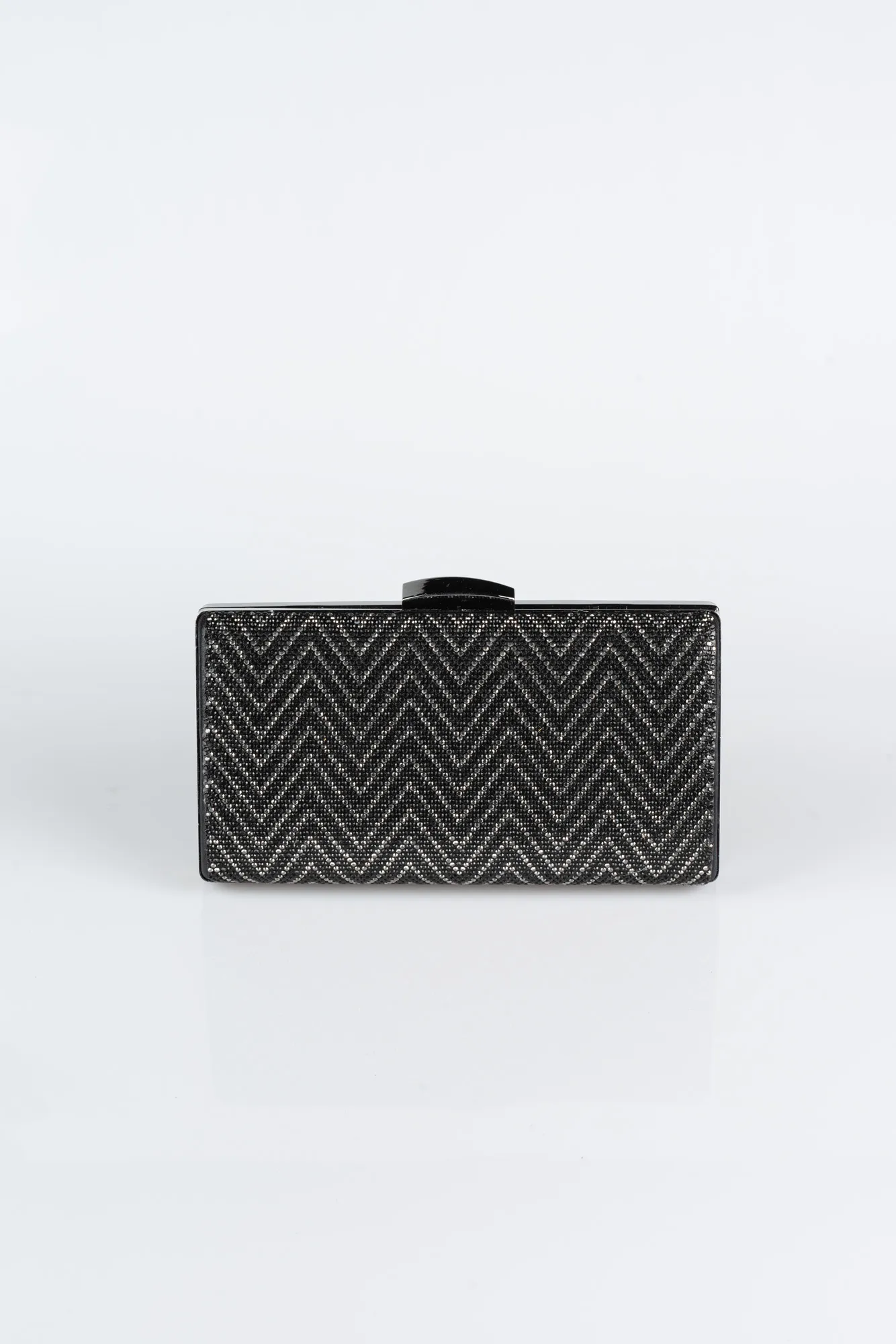 Black-Plaster Fabric Box Bag V357