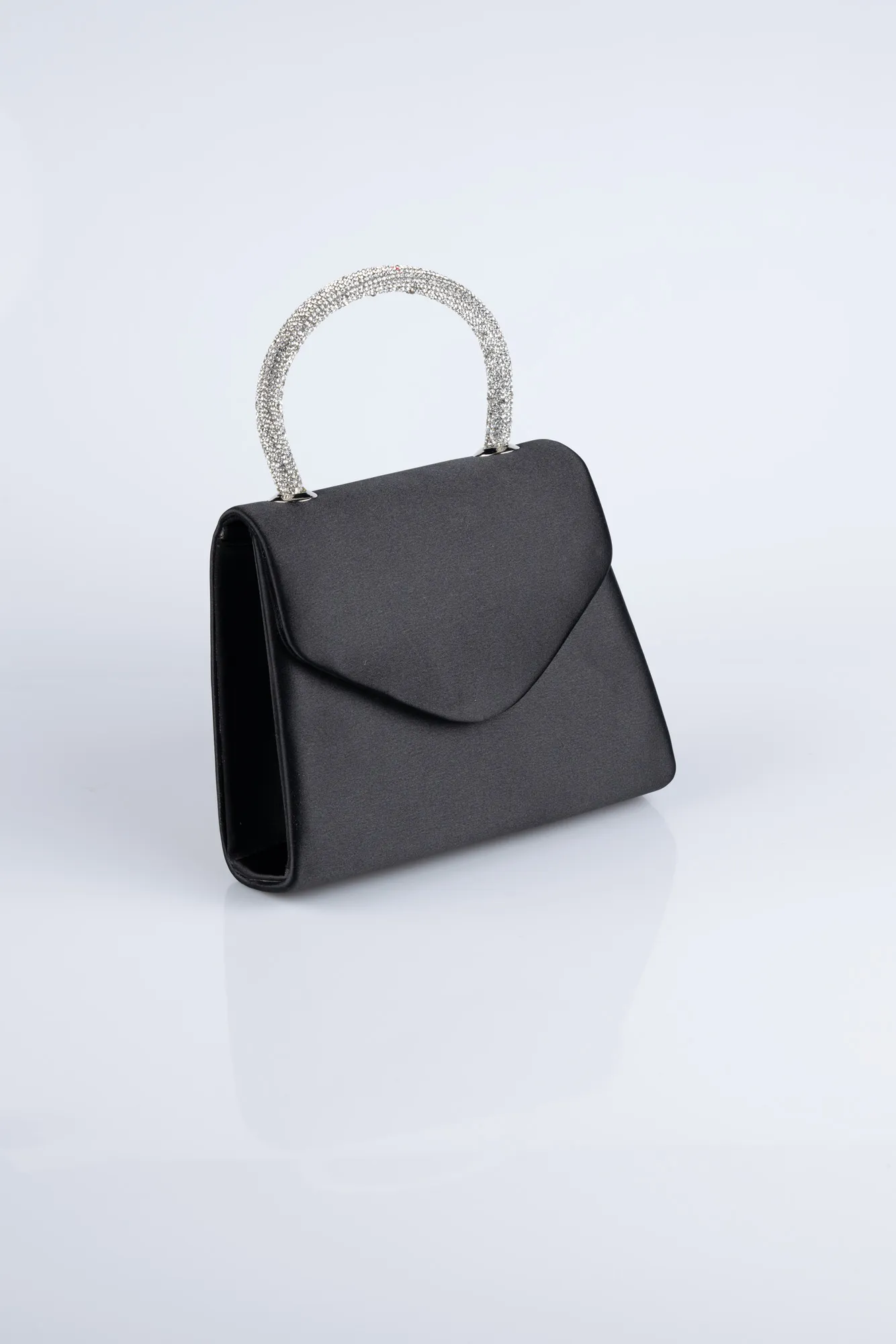 Black-Satin Box Bag V436