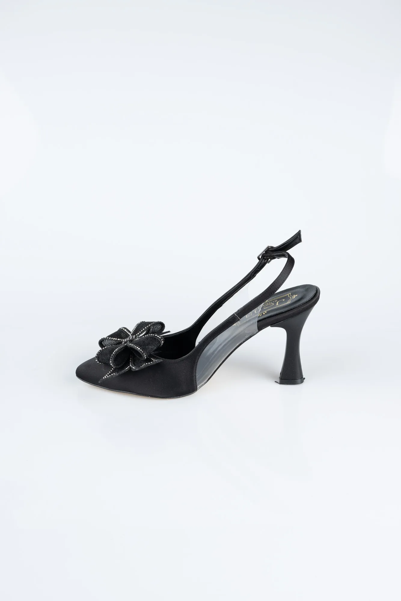 Black-Satin Evening Shoe MJS4100