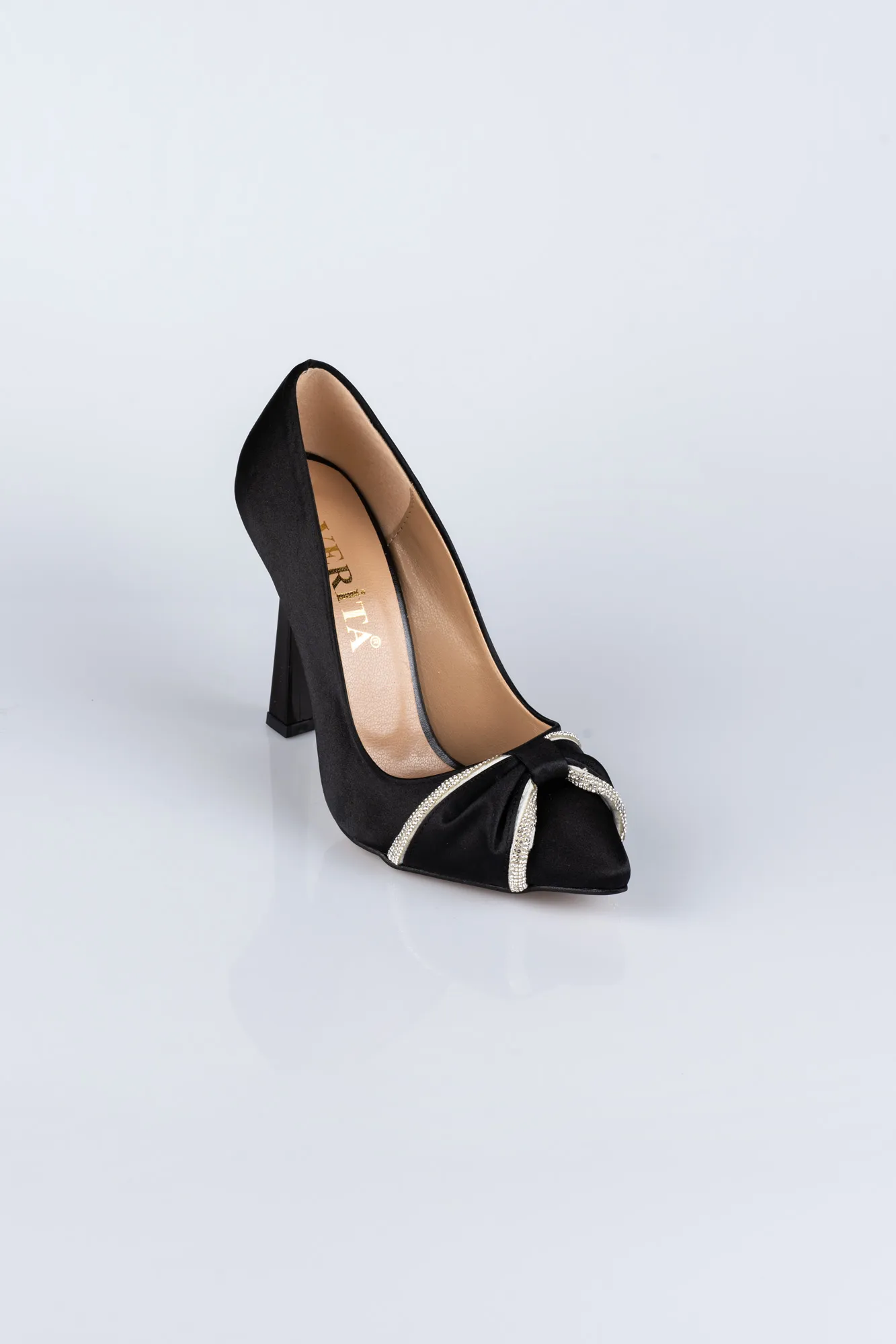 Black-Satin Stiletto AB1101