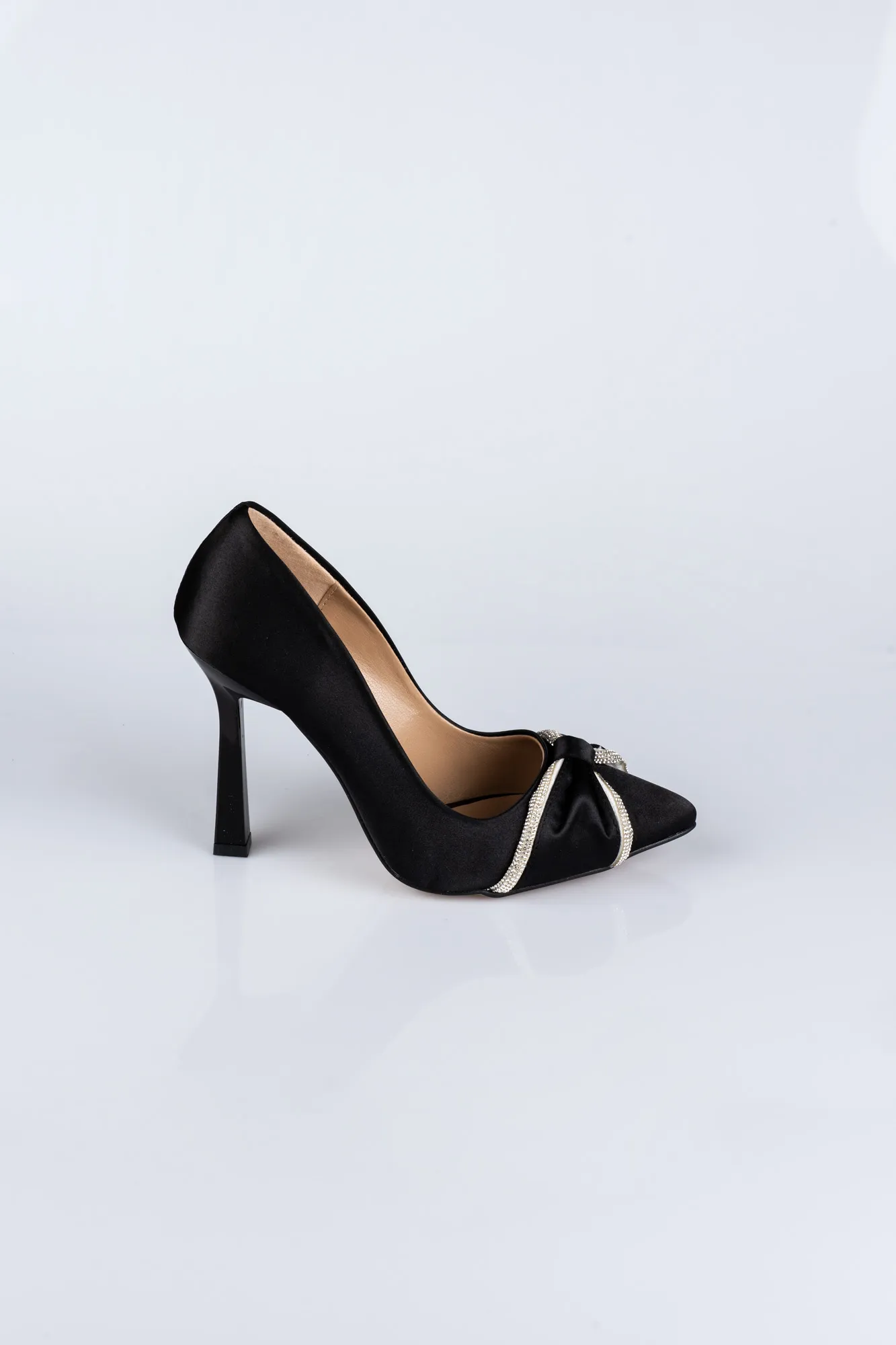 Black-Satin Stiletto AB1101