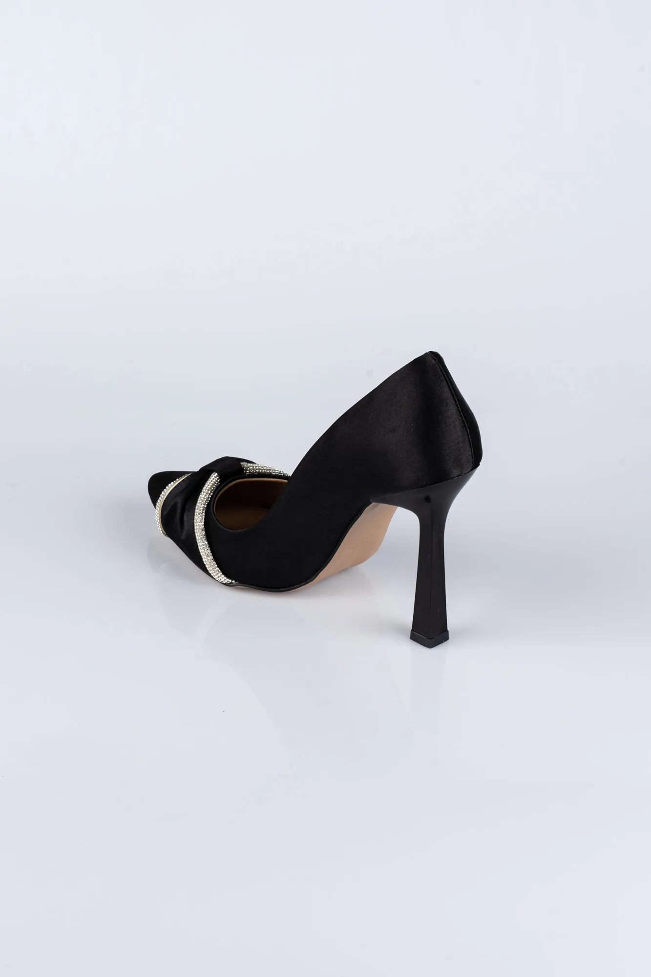 Black-Satin Stiletto AB1101