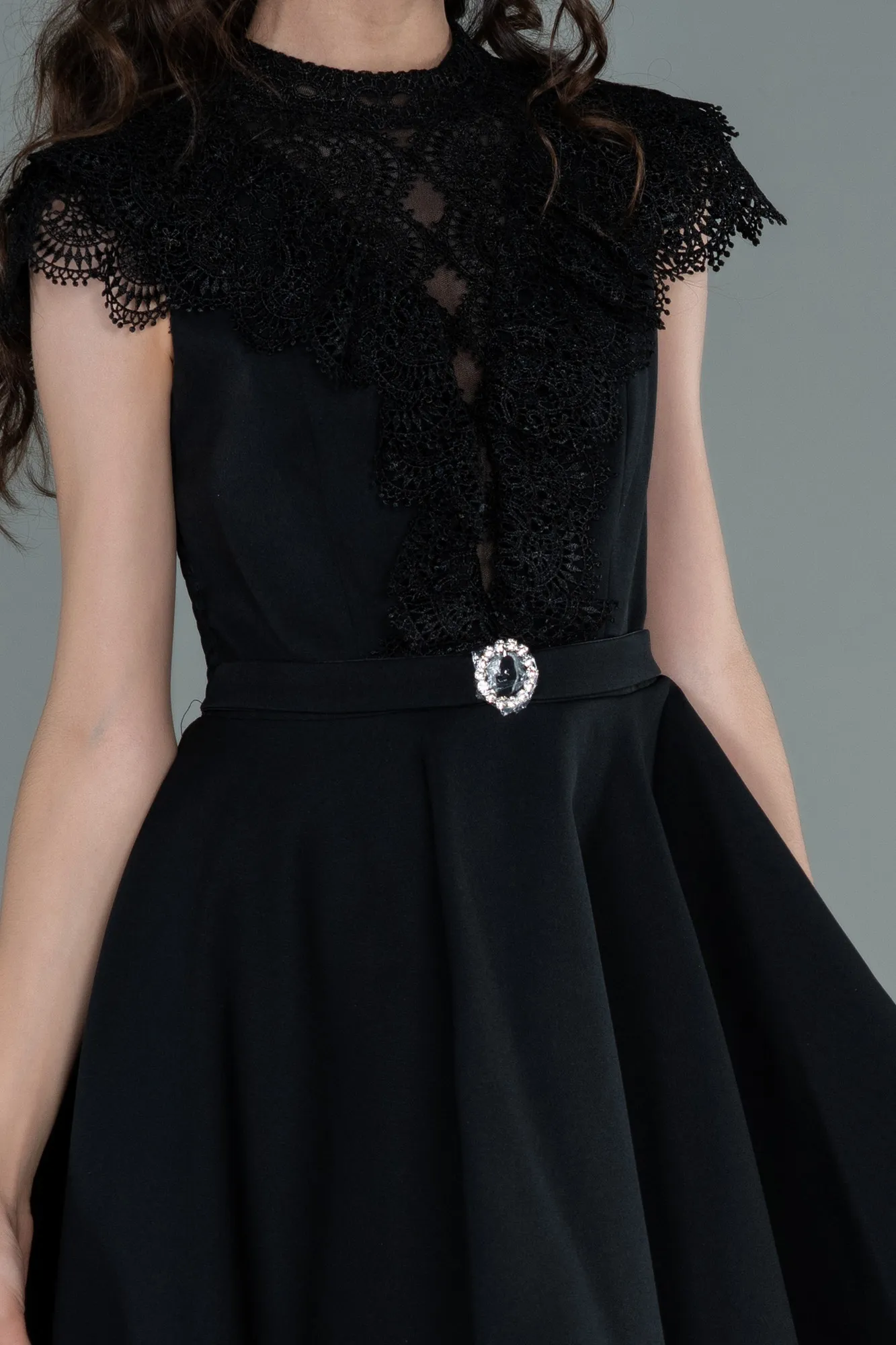 Black-Short Girl Dress ABK1434