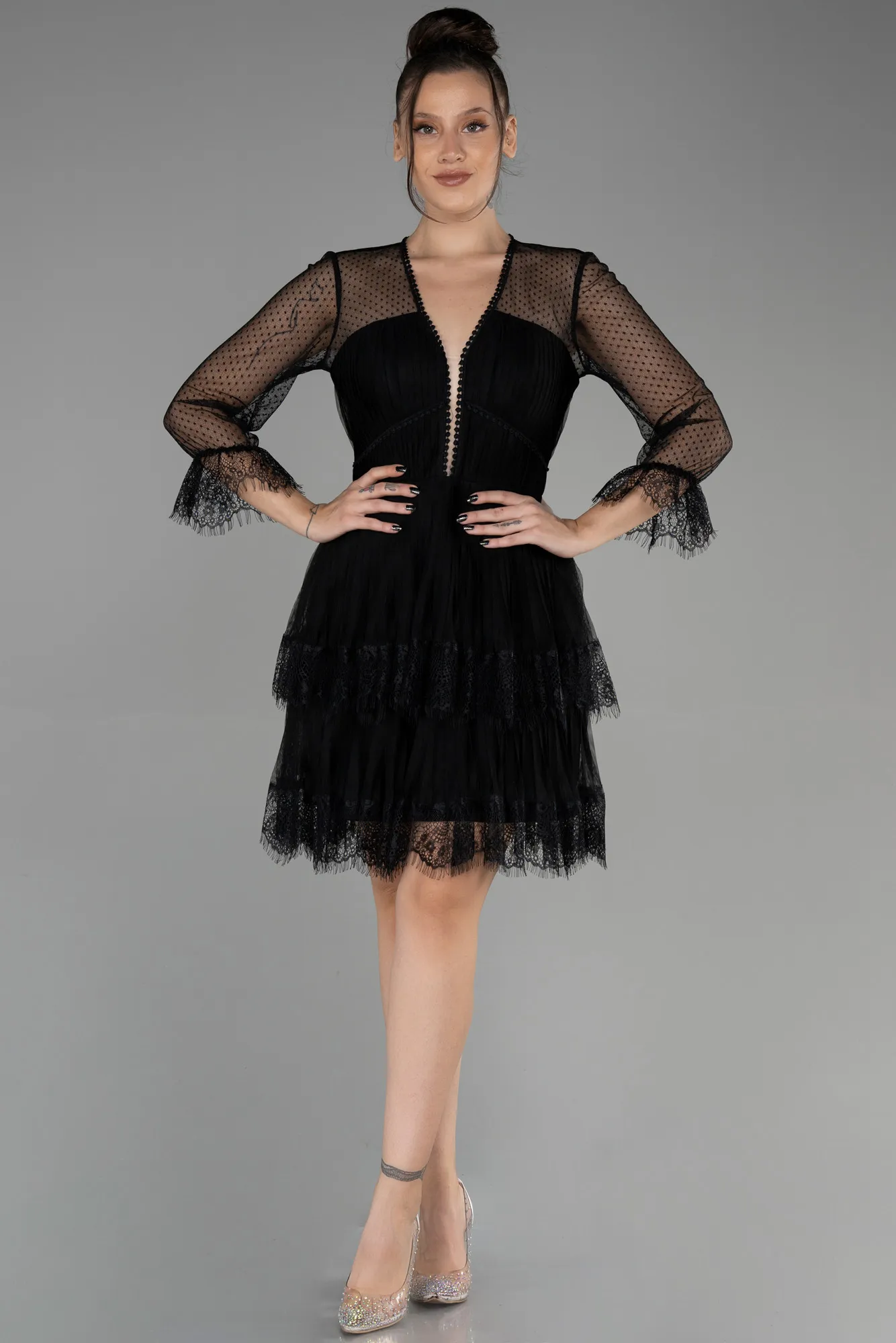 Black-Short Invitation Dress ABK1866