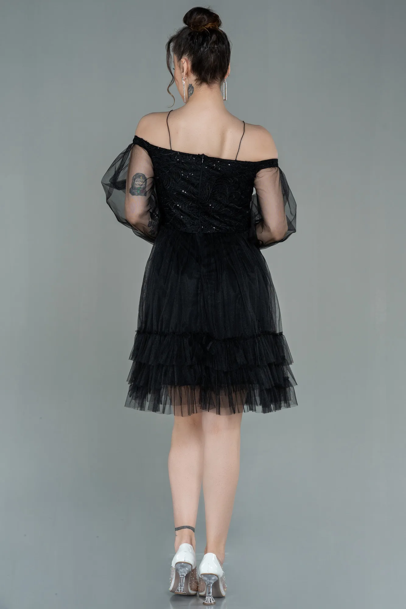 Black-Short Invitation Dress ABK992
