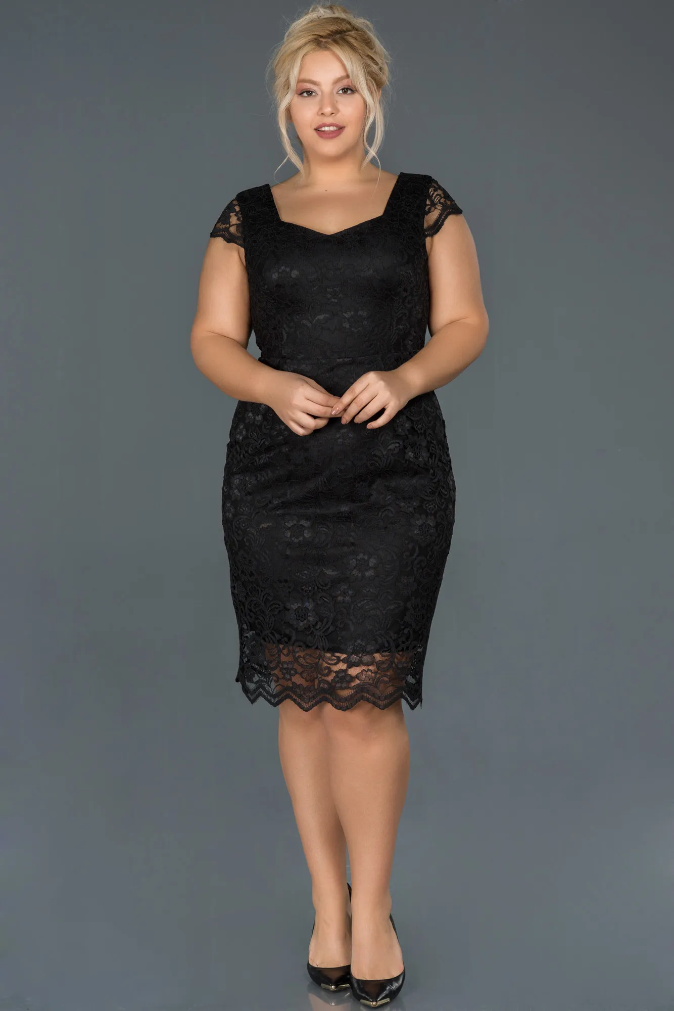 Black-Short Oversized Evening Dress ABK010
