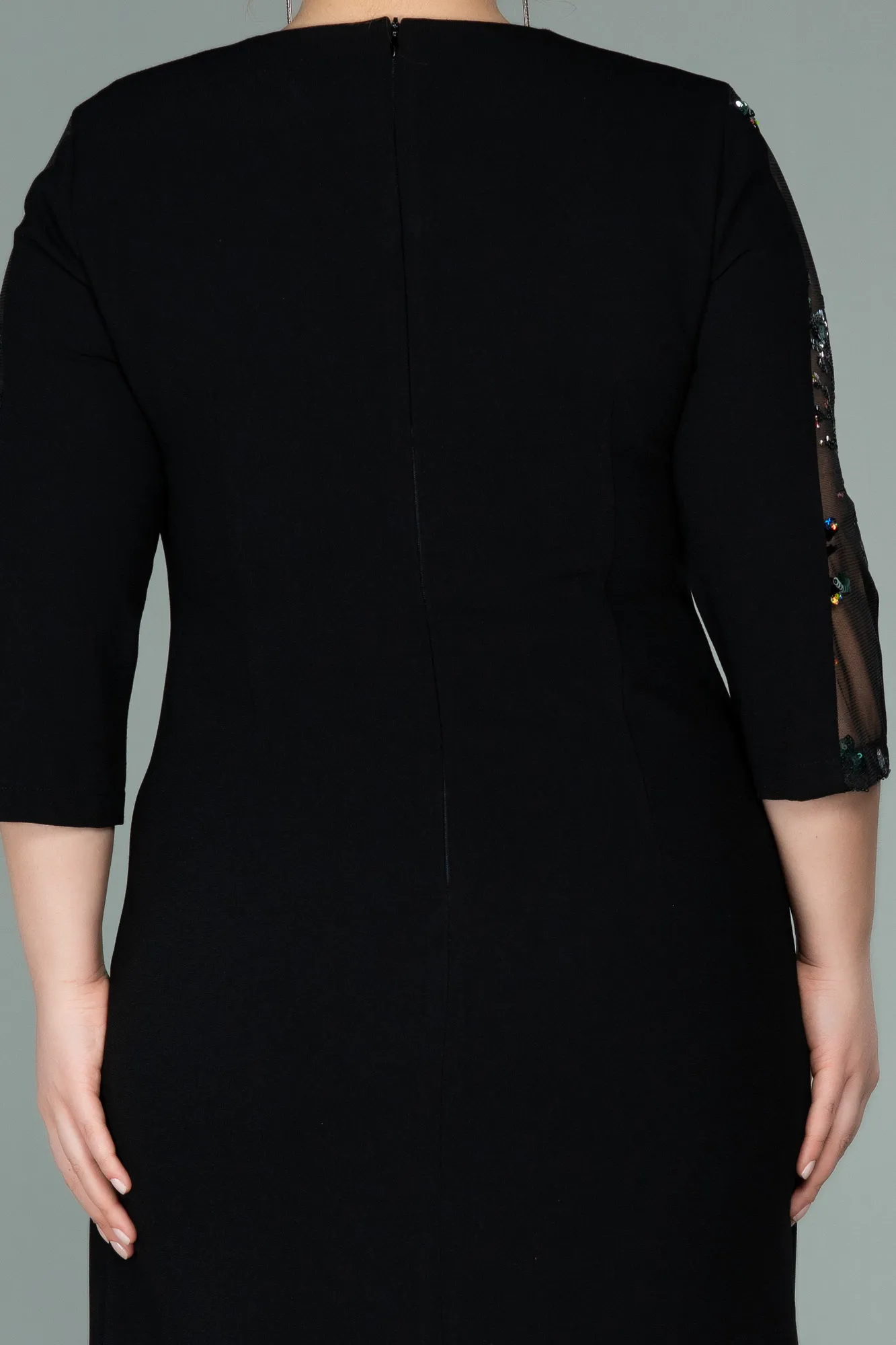 Black-Short Oversized Evening Dress ABK1286
