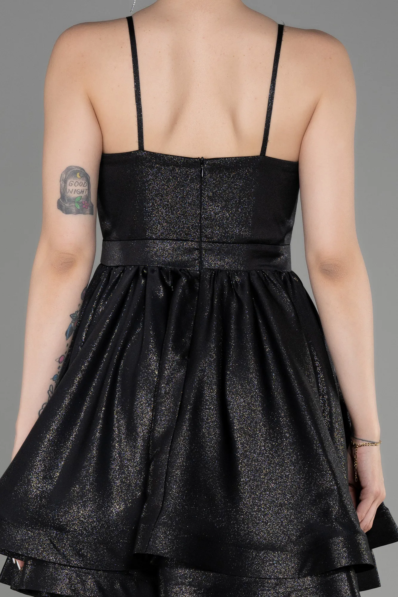 Black-Short Satin Party Dress ABK2044