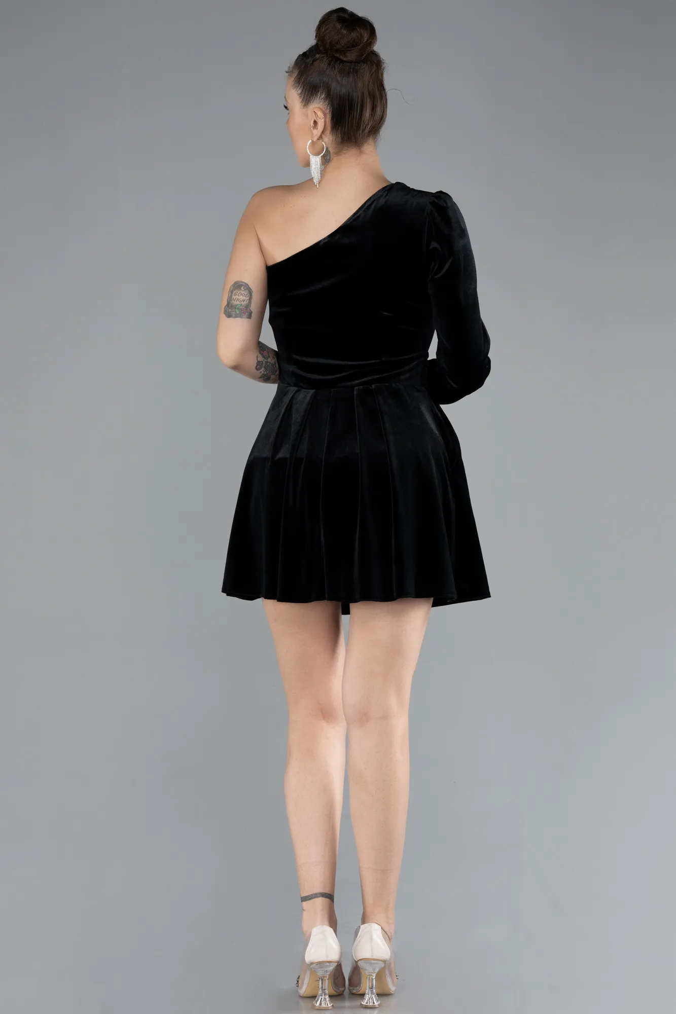 Black-Short Velvet Party Dress ABK2183