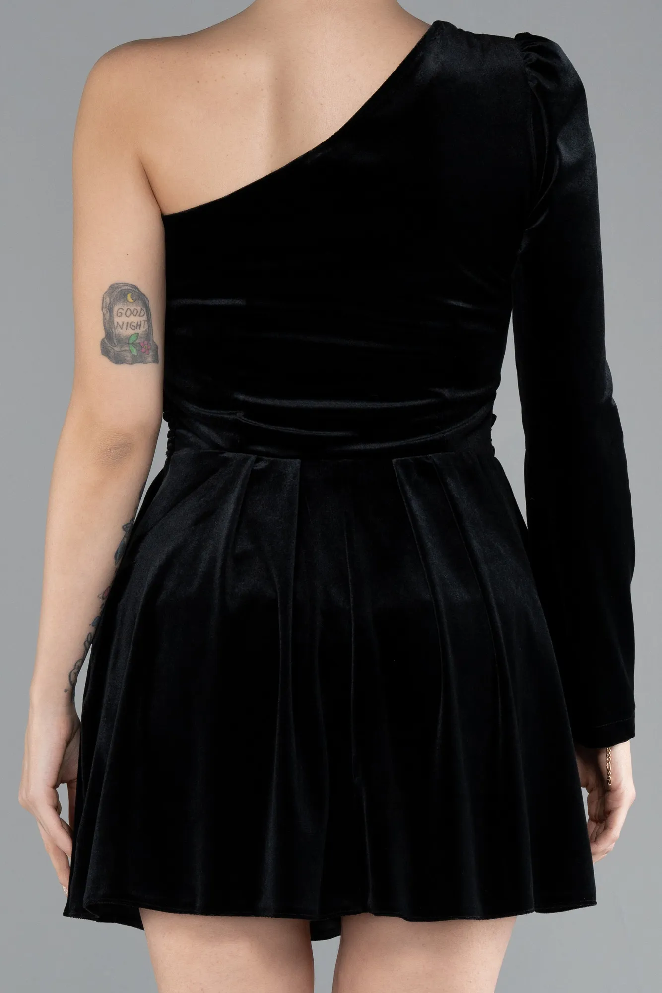 Black-Short Velvet Party Dress ABK2183