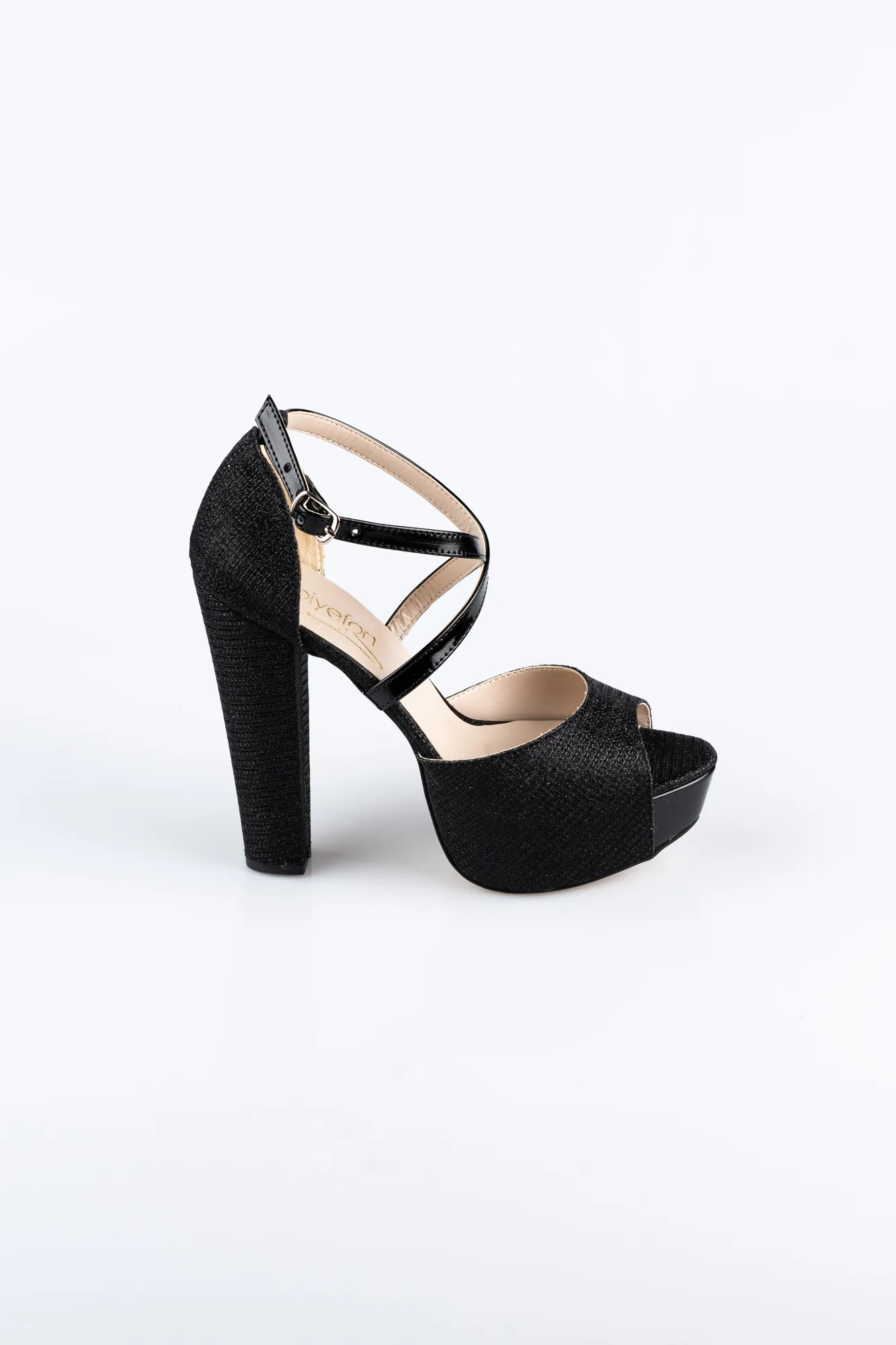Black-Silvery Evening Shoe ABS1098