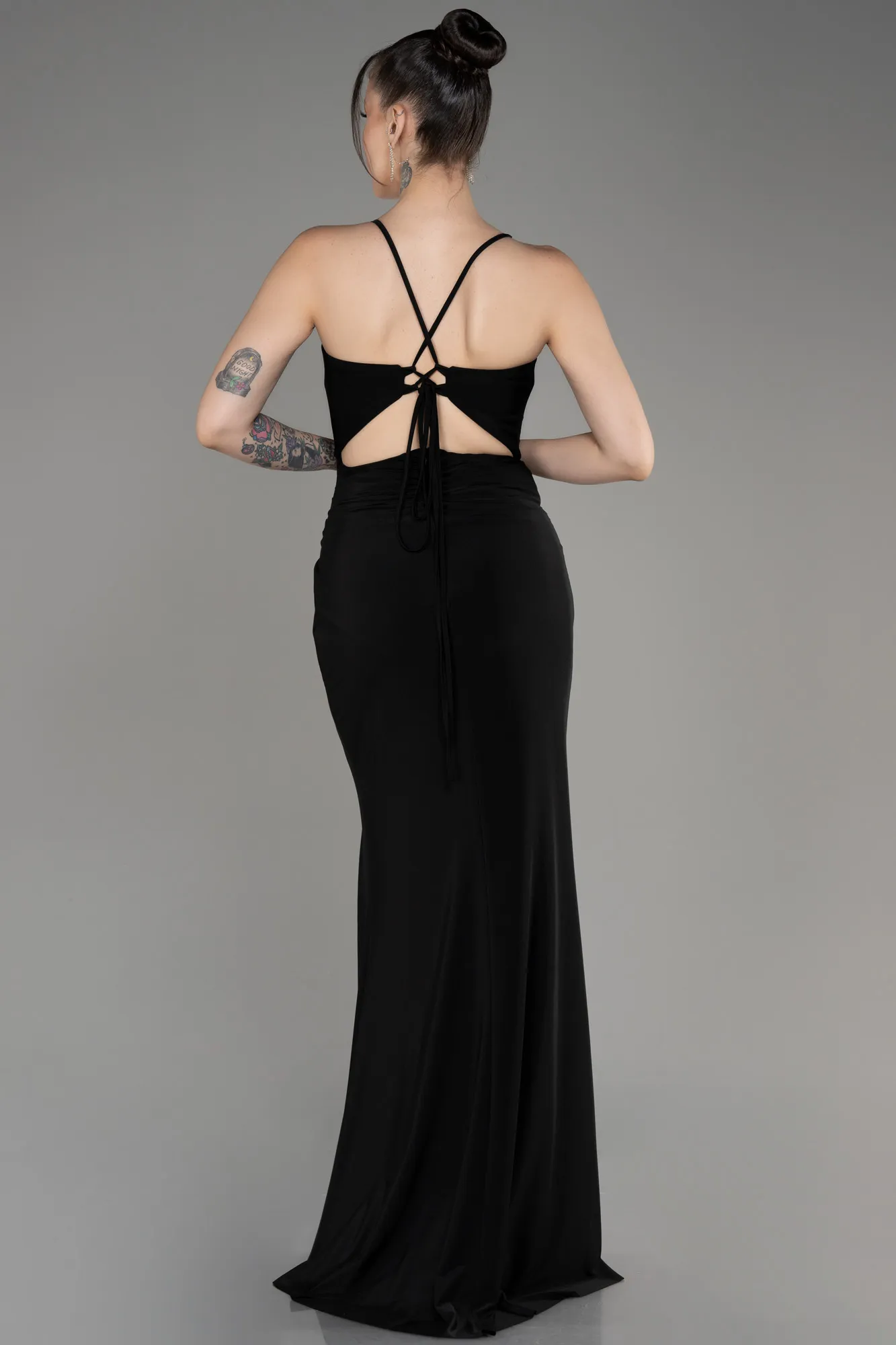 Black-Slit Long Evening Dress ABU3949