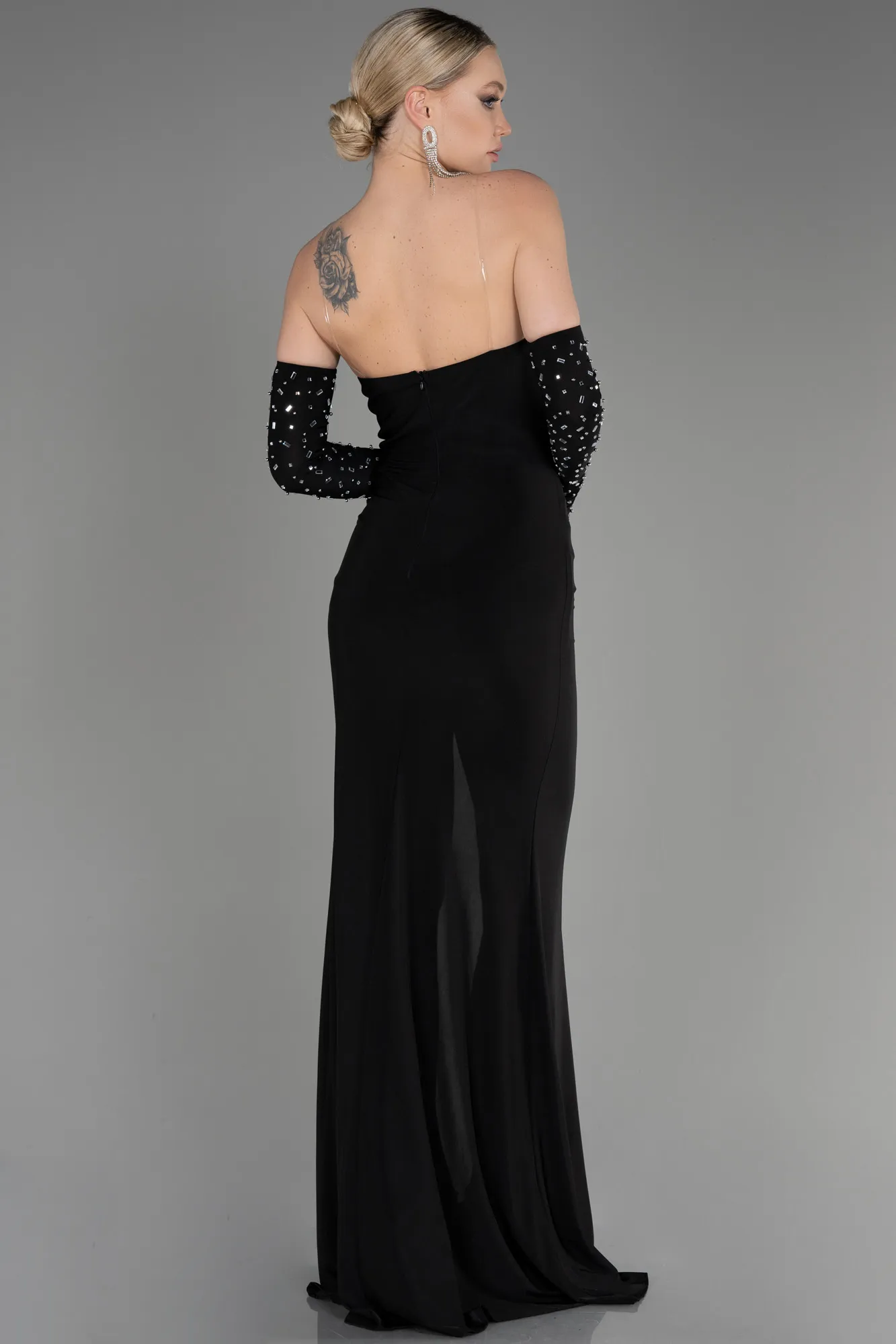 Black-Strapless Long Evening Dress ABU3824