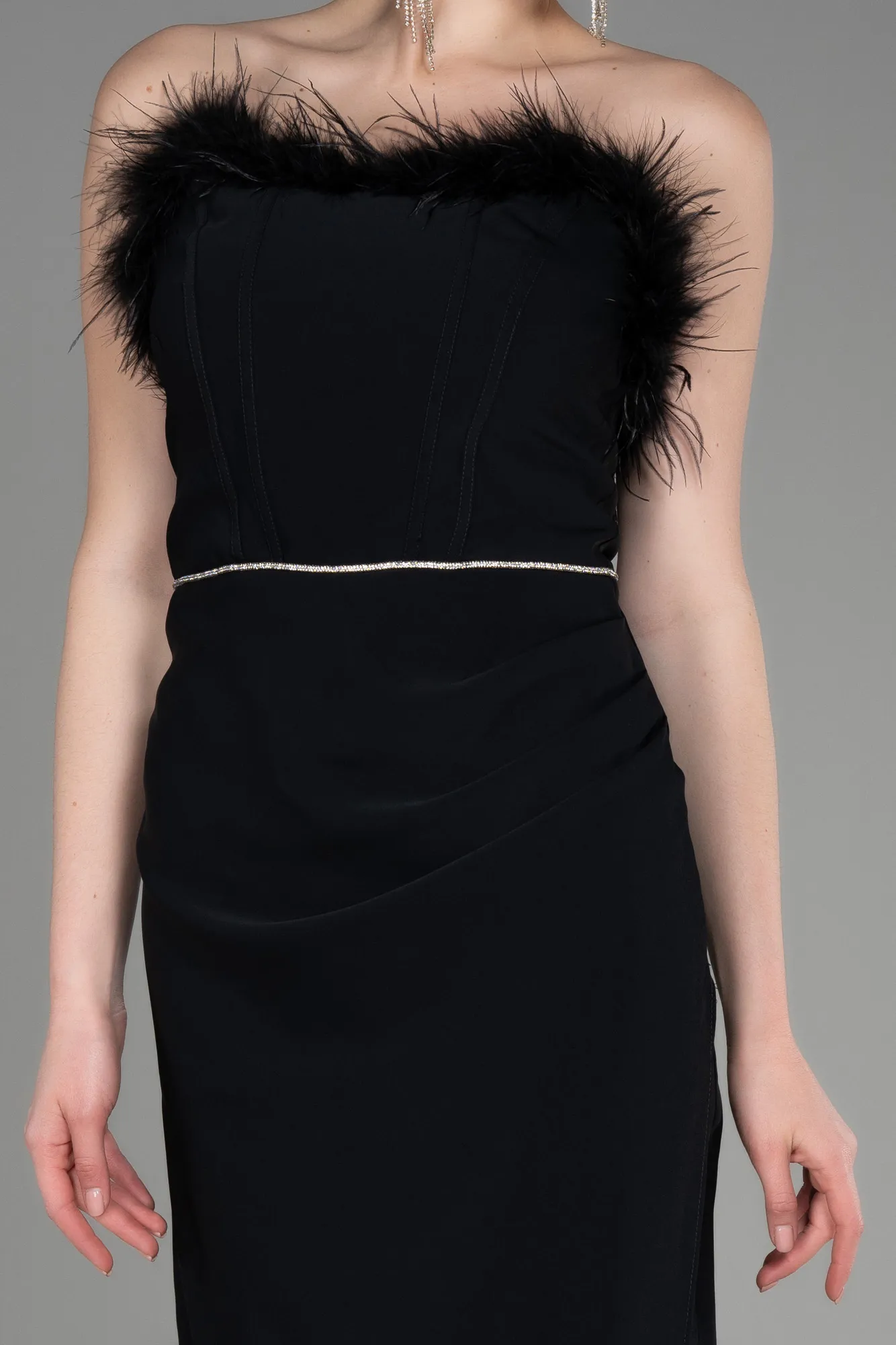 Black-Strapless Long Evening Dress ABU3830