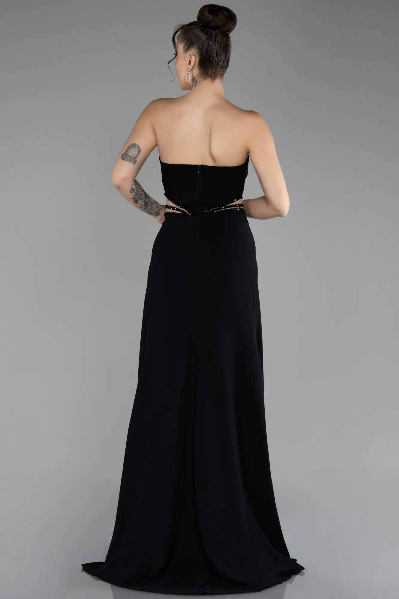 Black-Strapless Long Evening Gown ABU4243