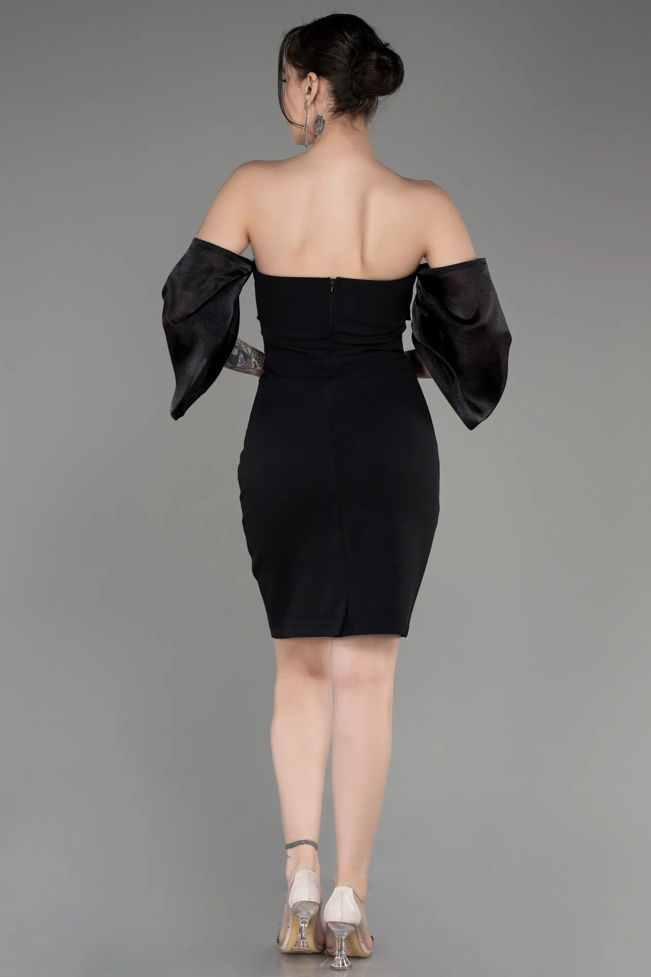 Black-Strapless Short After Party Dress ABK2047