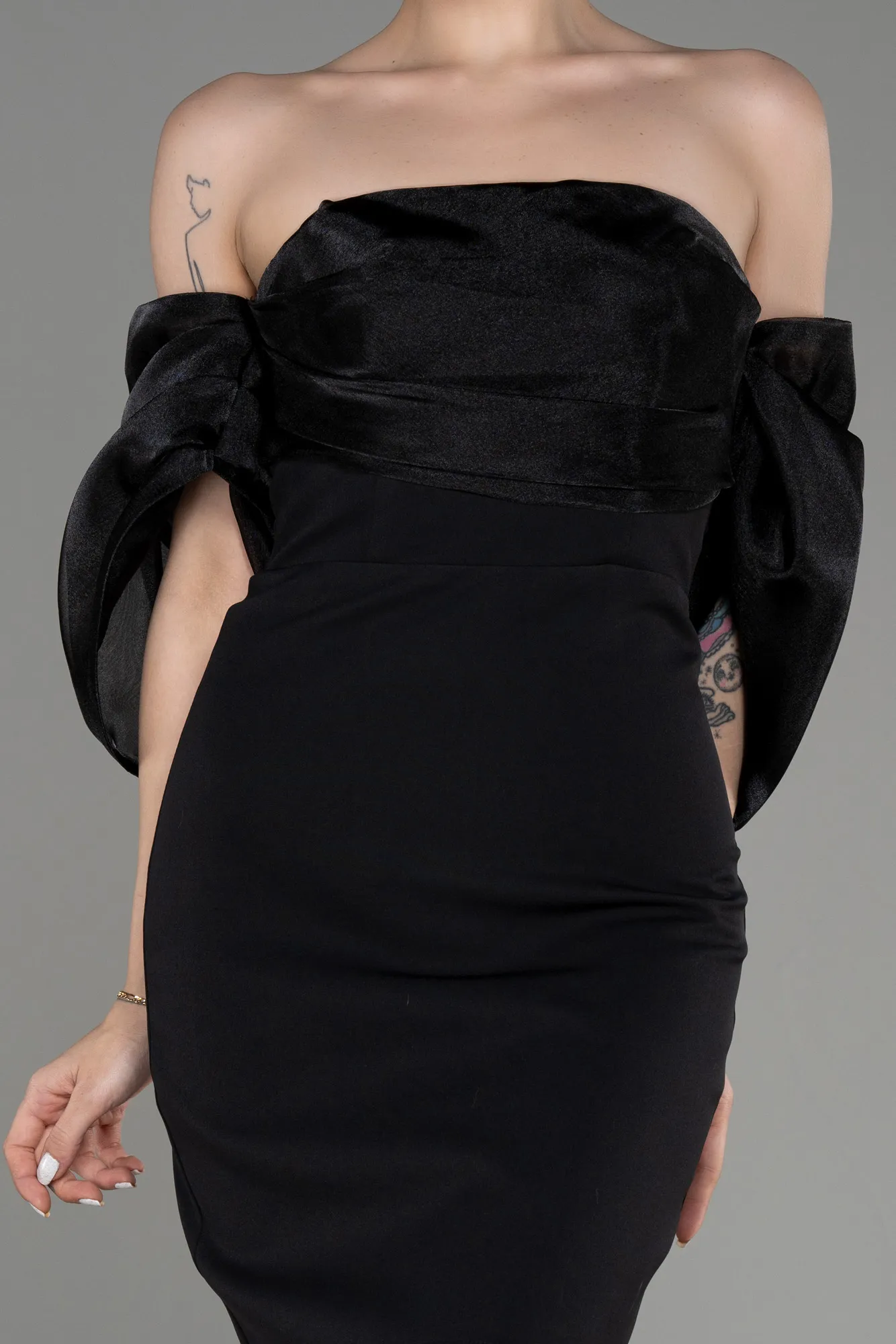 Black-Strapless Short After Party Dress ABK2047