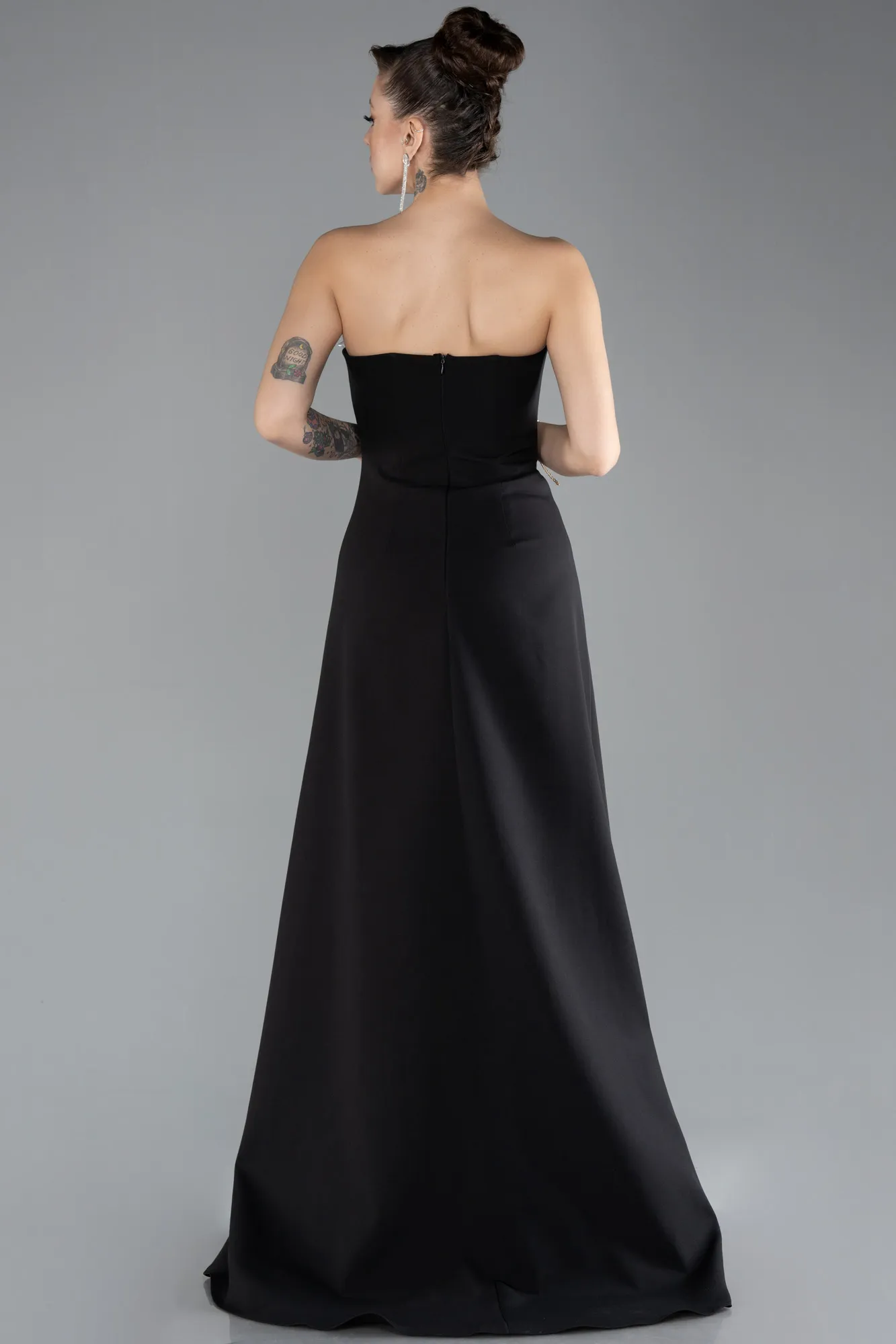 Black-Strapless Slit Long Evening Gown ABU4510