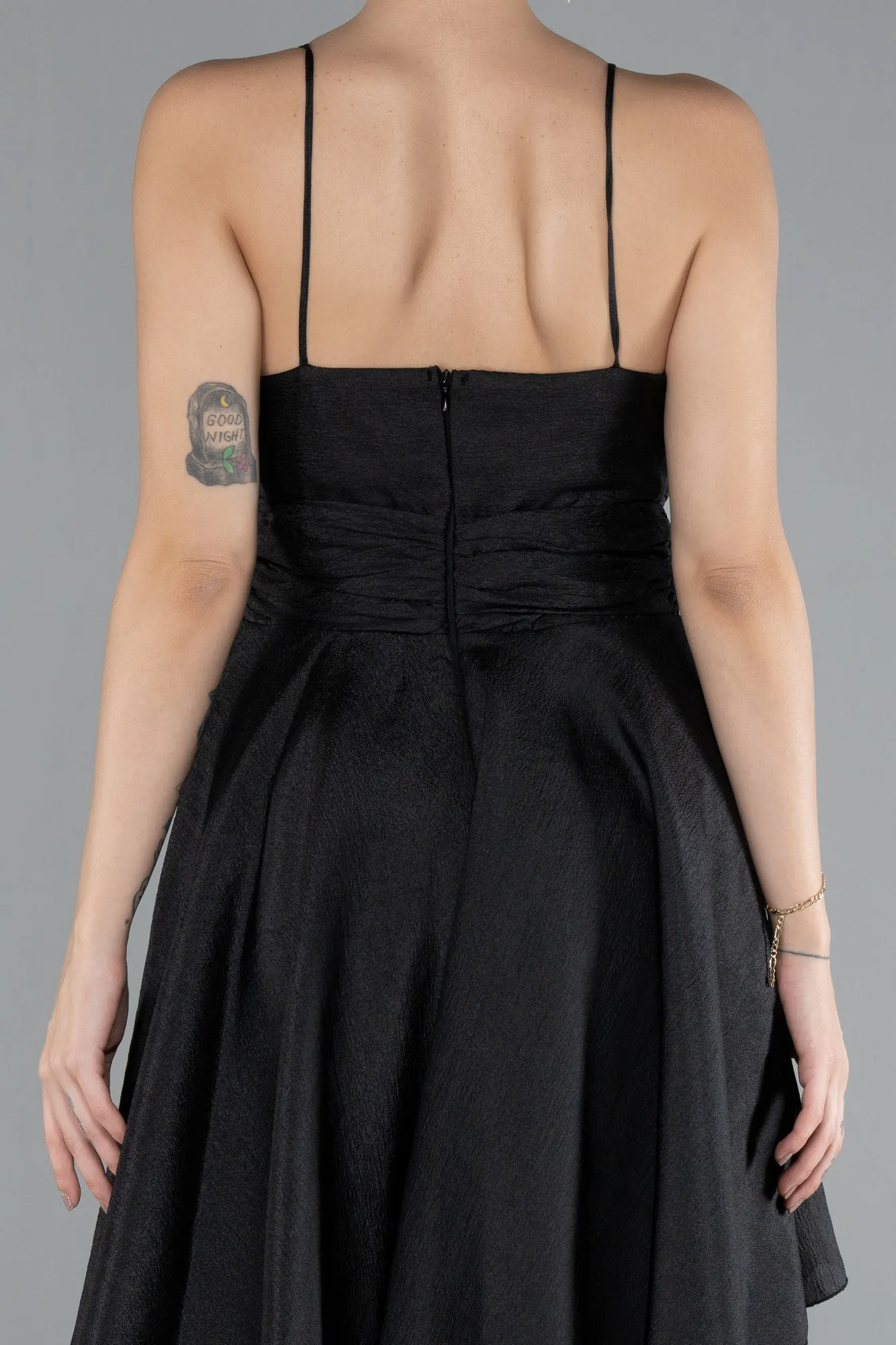 Black-Strappy Cut Out Short Party Dress ABK2209