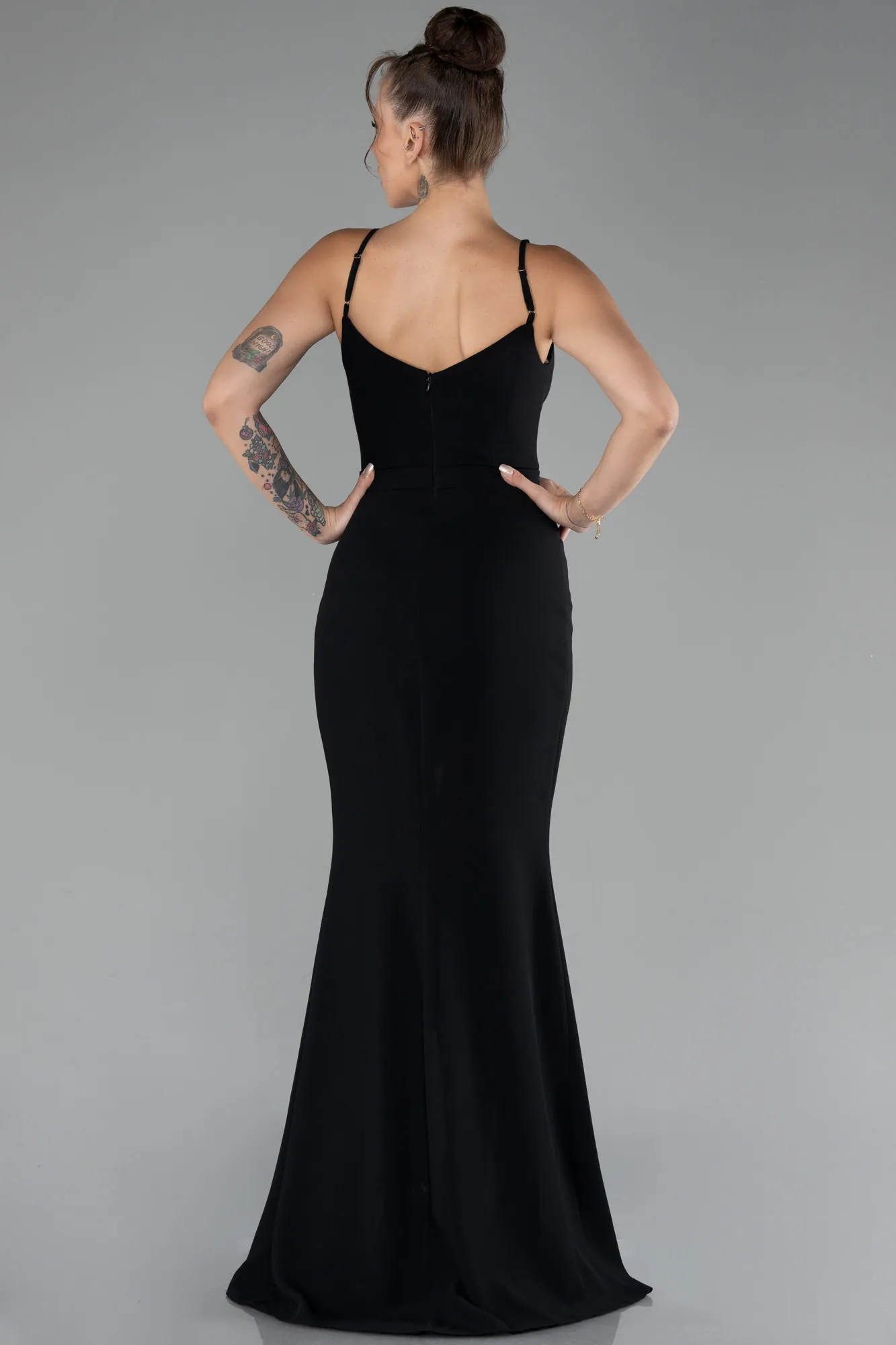 Black-Straps Long Evening Gown ABU4299