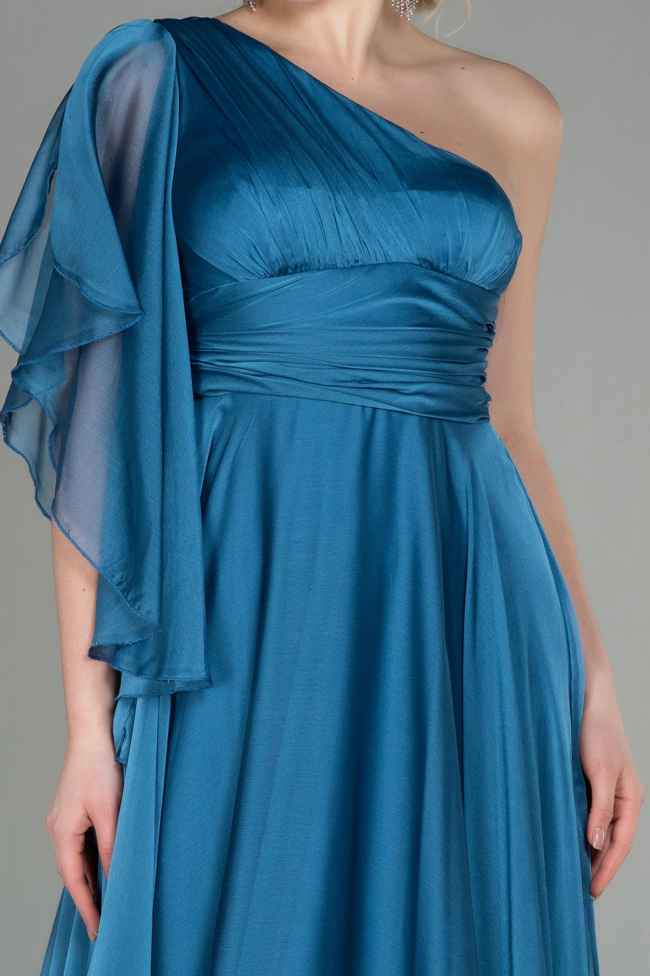 Blue-Long Chiffon Evening Dress ABU3449