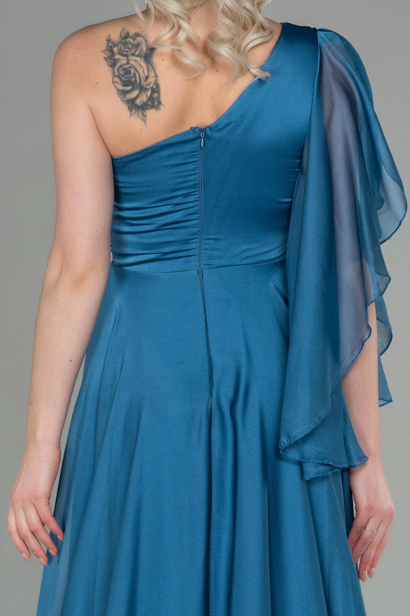 Blue-Long Chiffon Evening Dress ABU3449