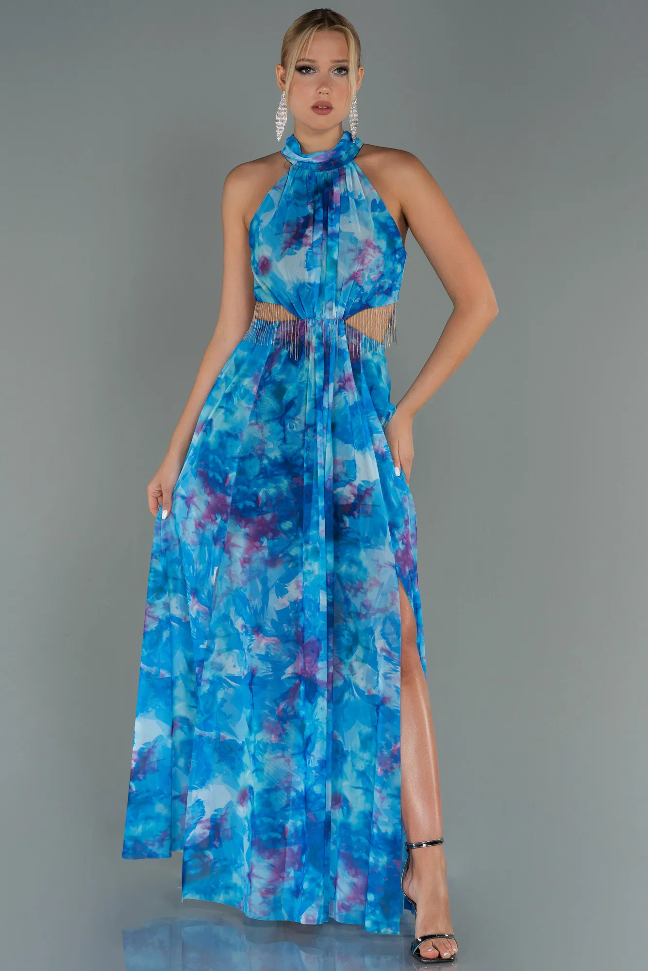 Blue-Long Evening Dress ABU2891