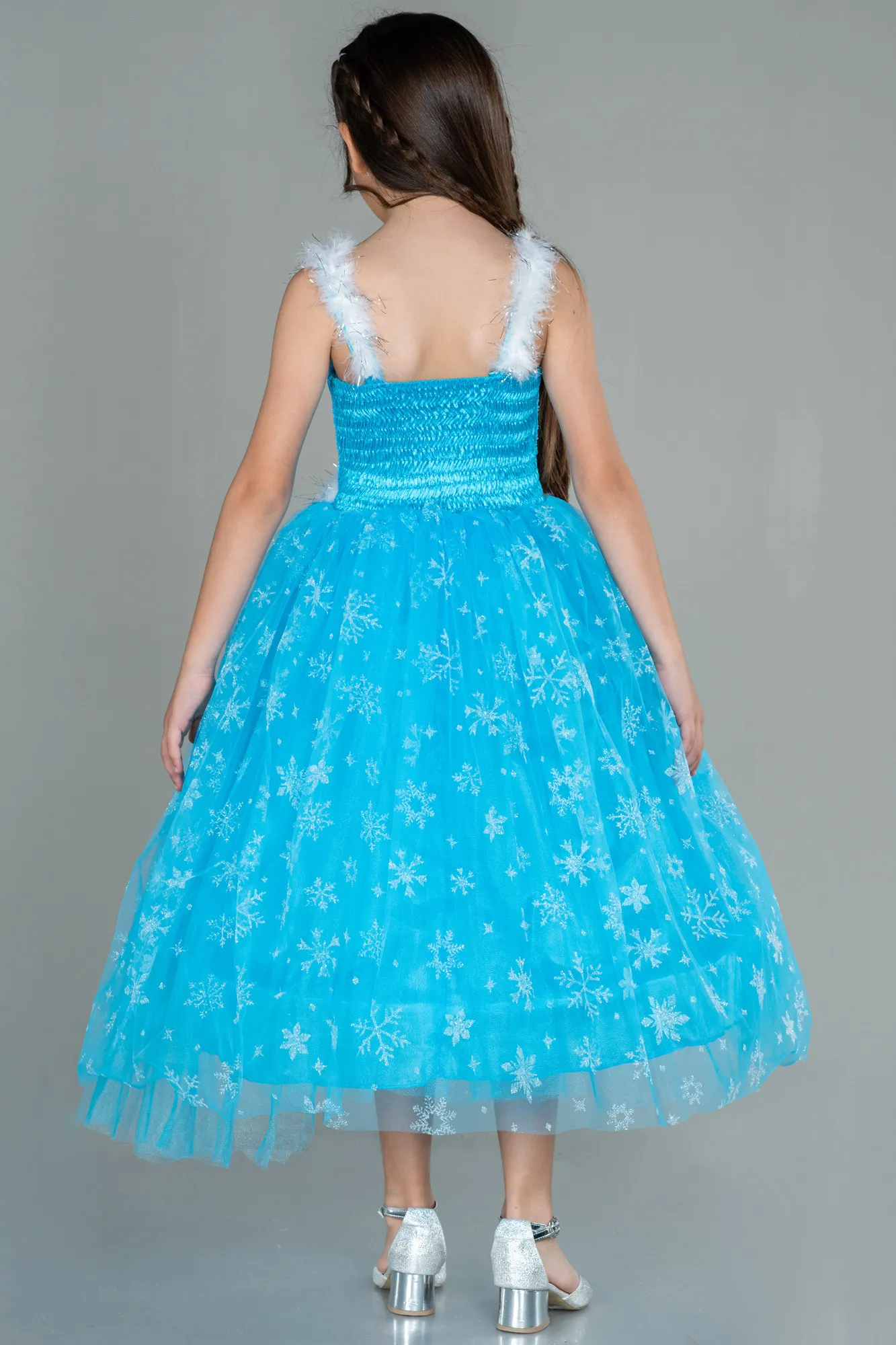 Blue-Long Girl Dress ABU3028