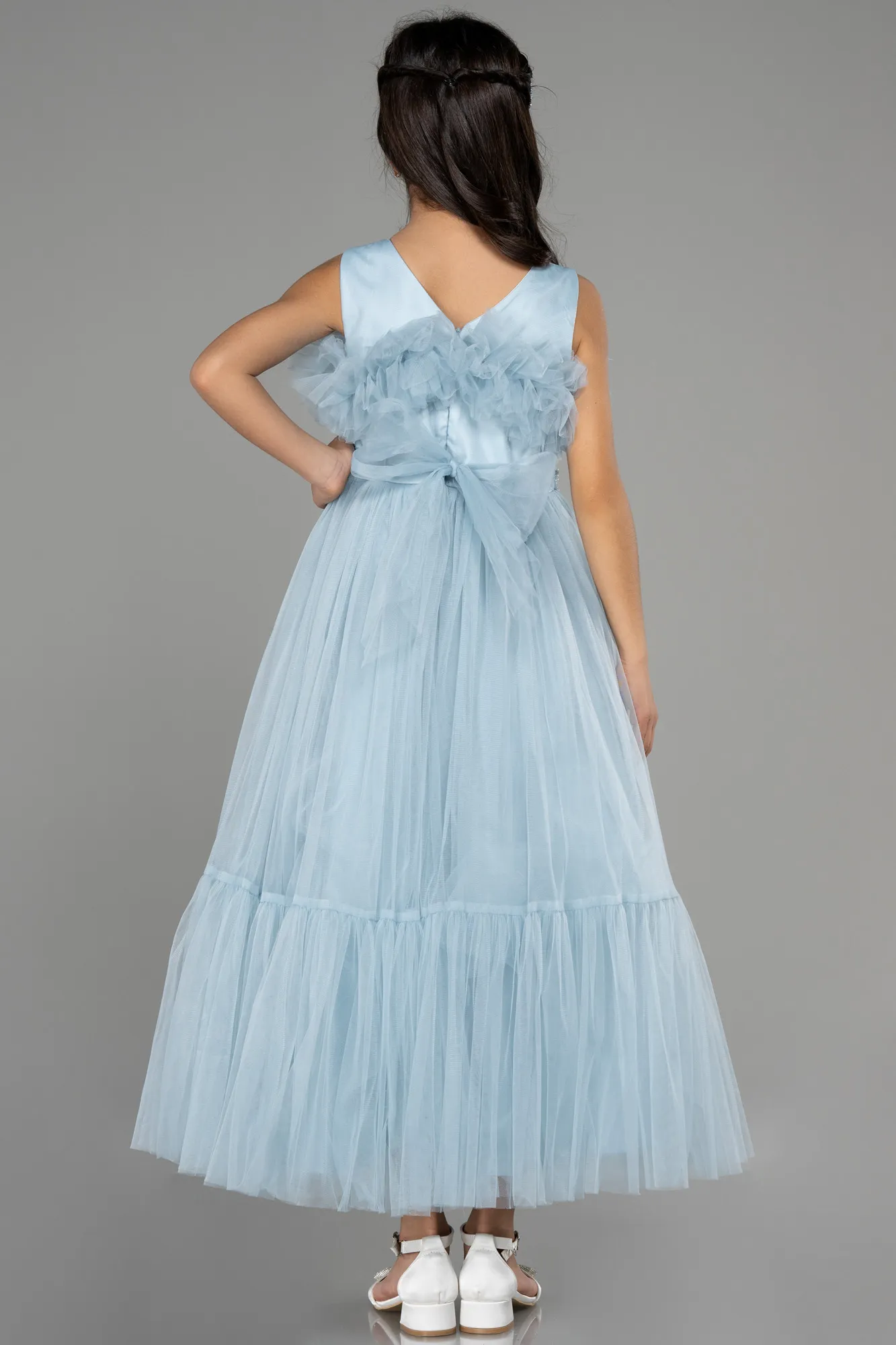 Blue-Long Girl Dress ABU3726