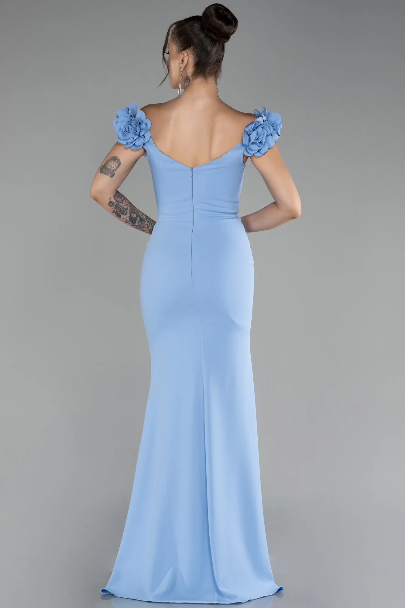 Blue-Long Mermaid Evening Gown ABU3891