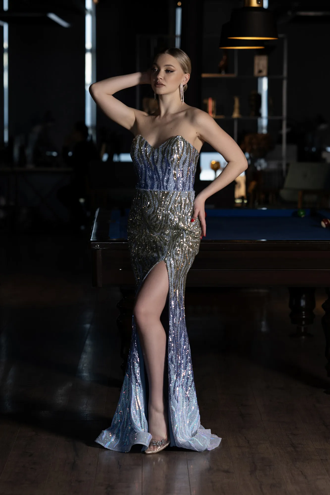 Blue-Long Mermaid Prom Dress ABU3613