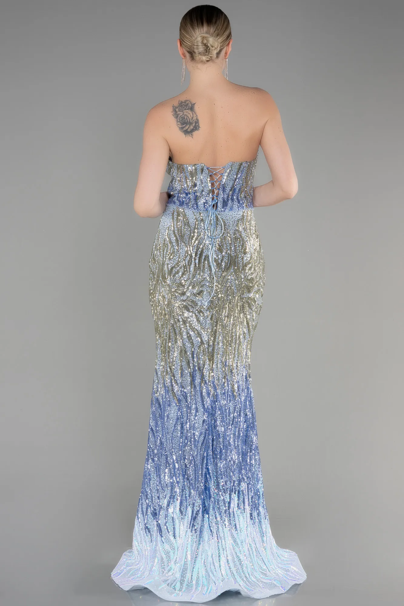 Blue-Long Mermaid Prom Dress ABU3613