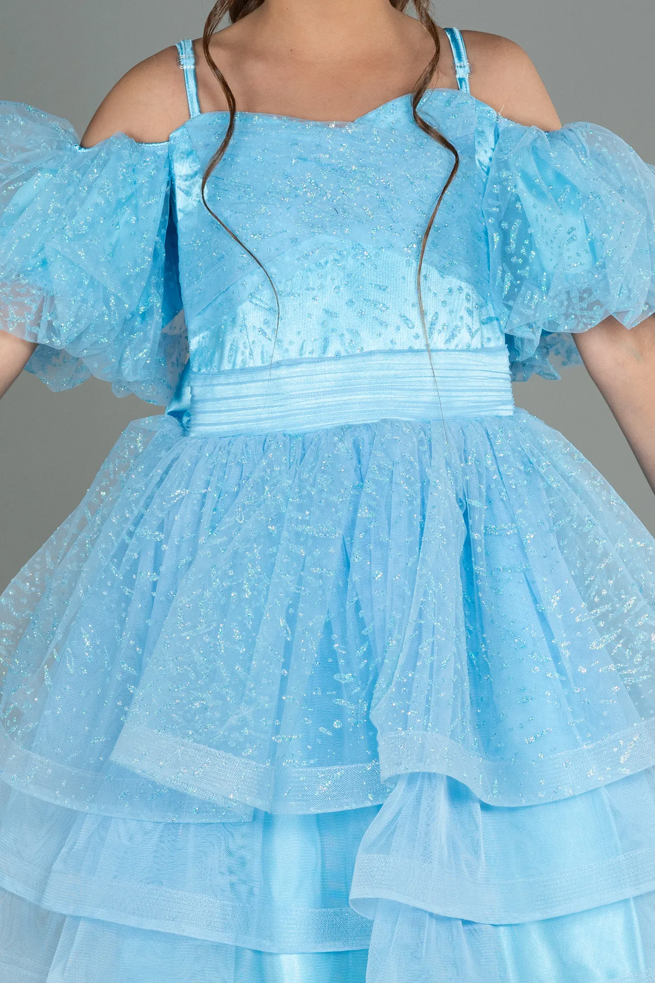 Blue-Short Girl Dress ABK1716