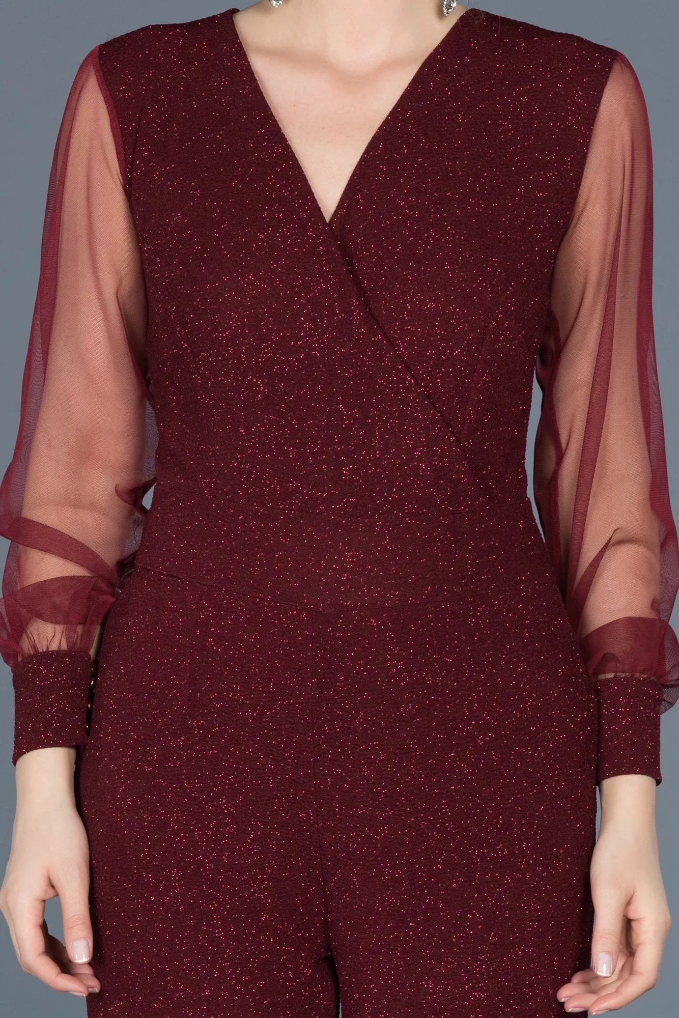 Burgundy-Long Evening Dress ABT012
