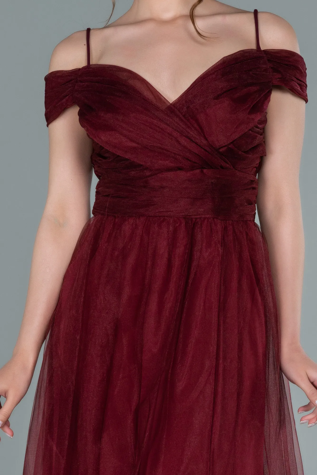 Burgundy-Long Evening Dress ABU2336