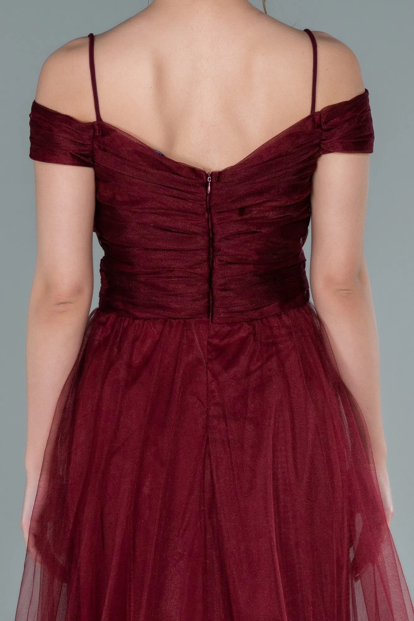 Burgundy-Long Evening Dress ABU2336