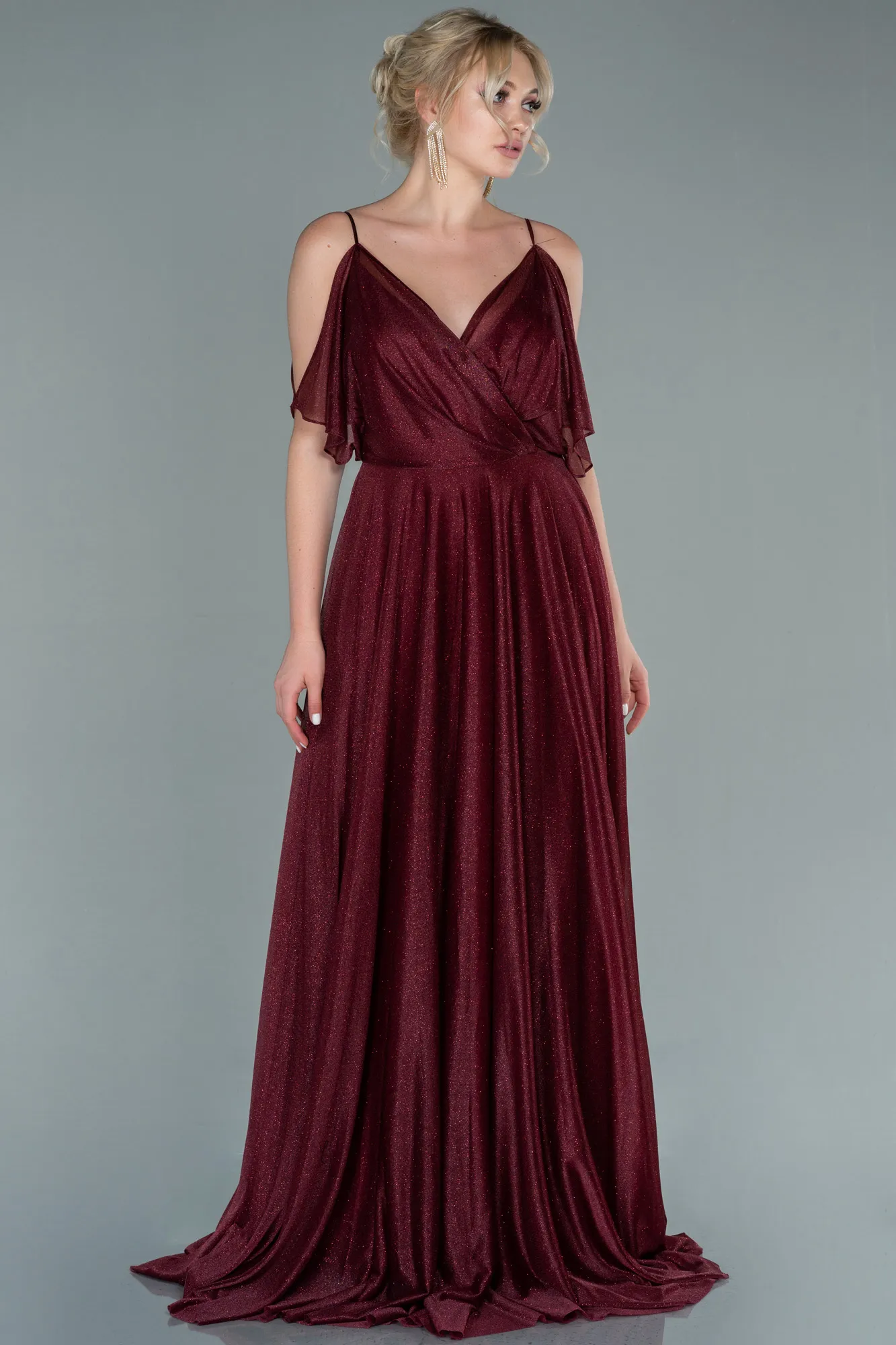 Burgundy-Long Evening Dress ABU2484