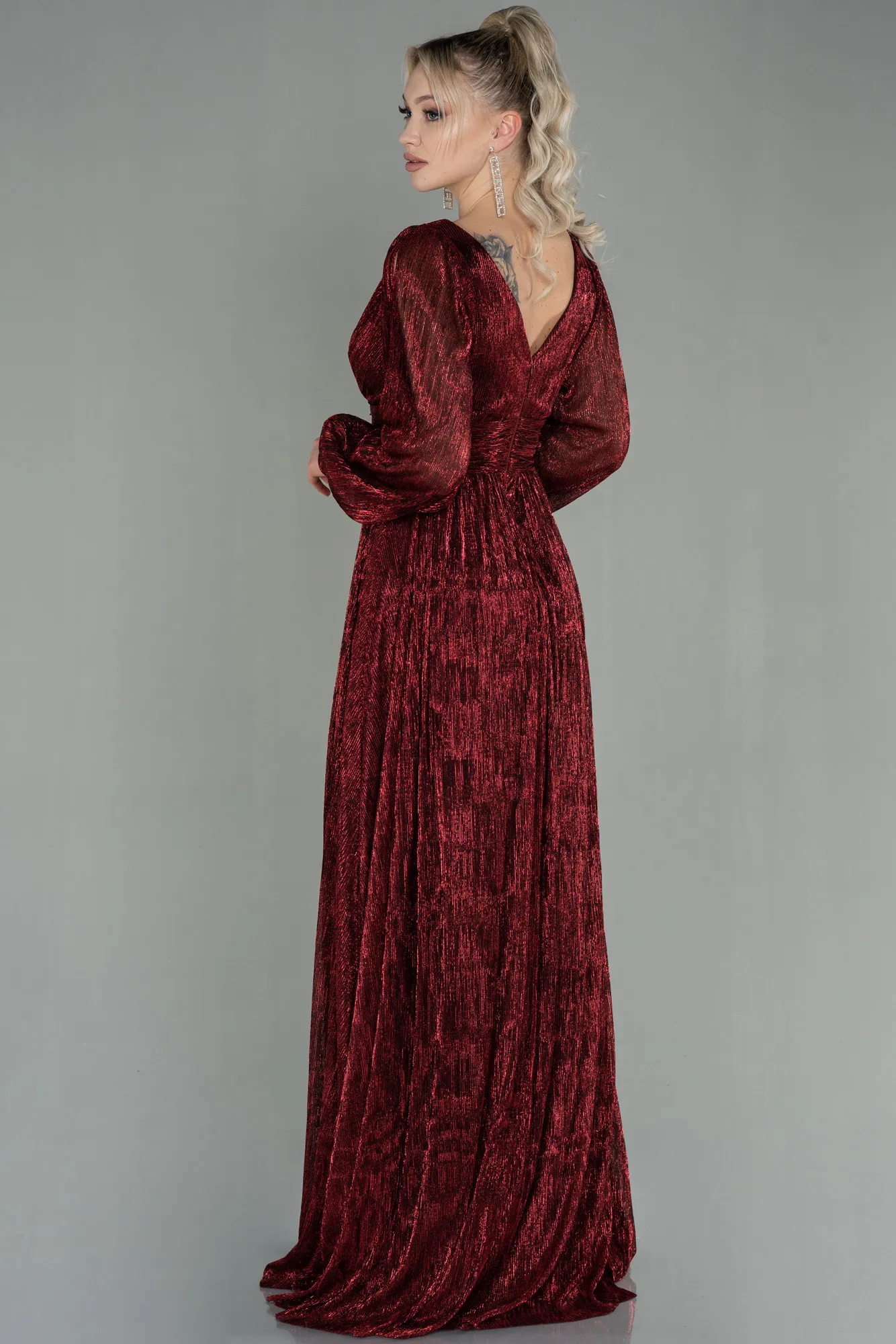 Burgundy-Long Evening Dress ABU2905