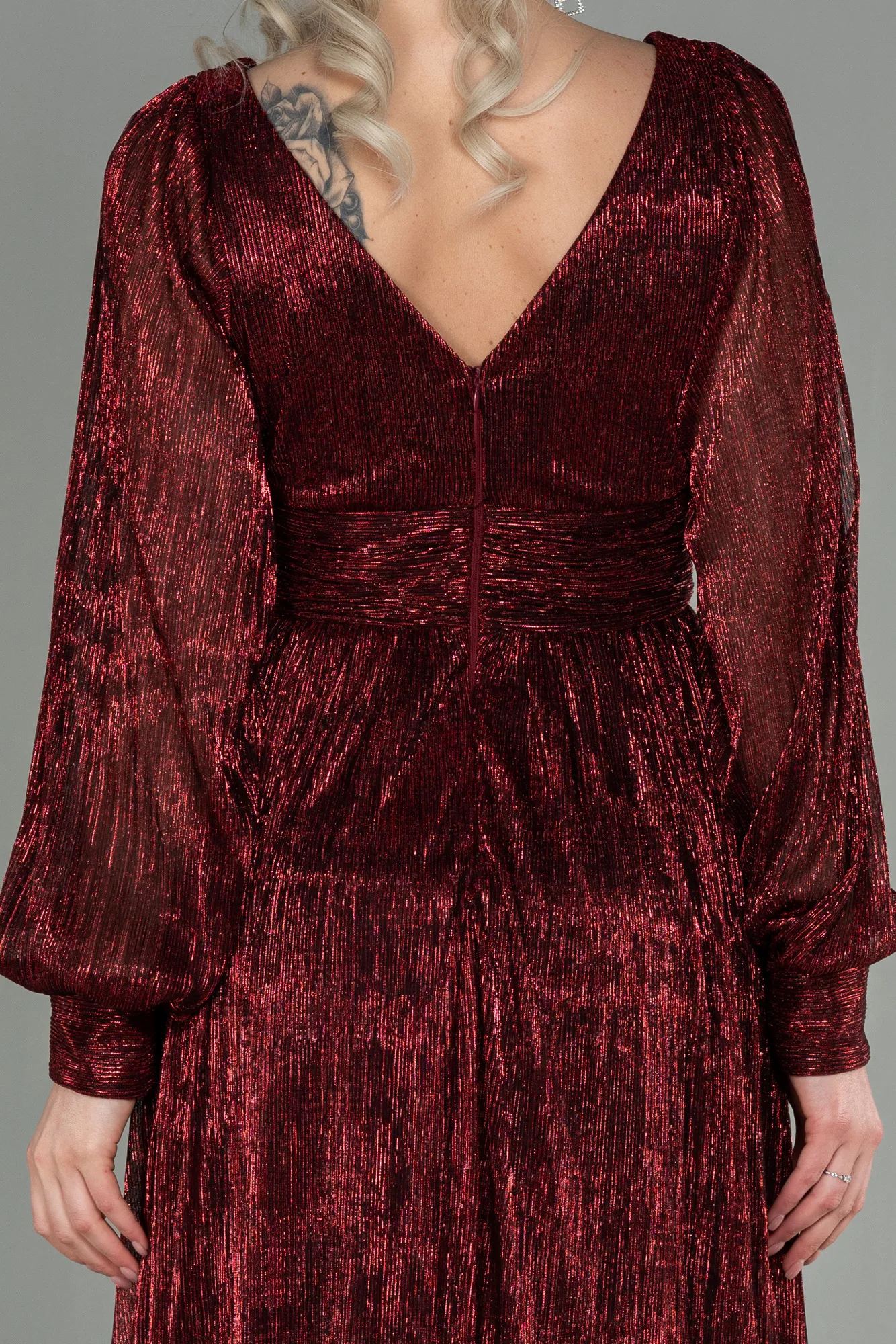 Burgundy-Long Evening Dress ABU2905