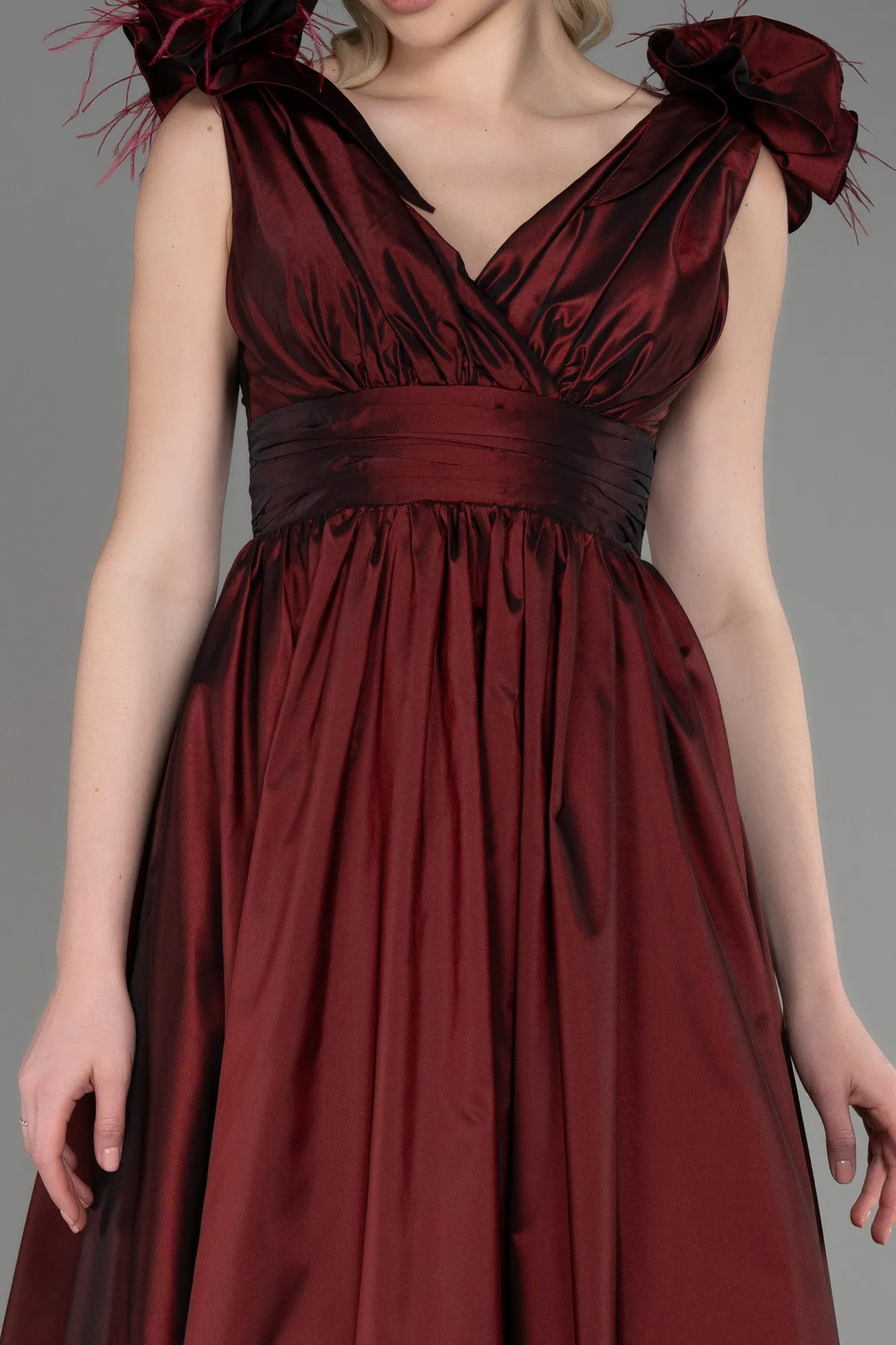 Burgundy-Long Evening Dress ABU3607