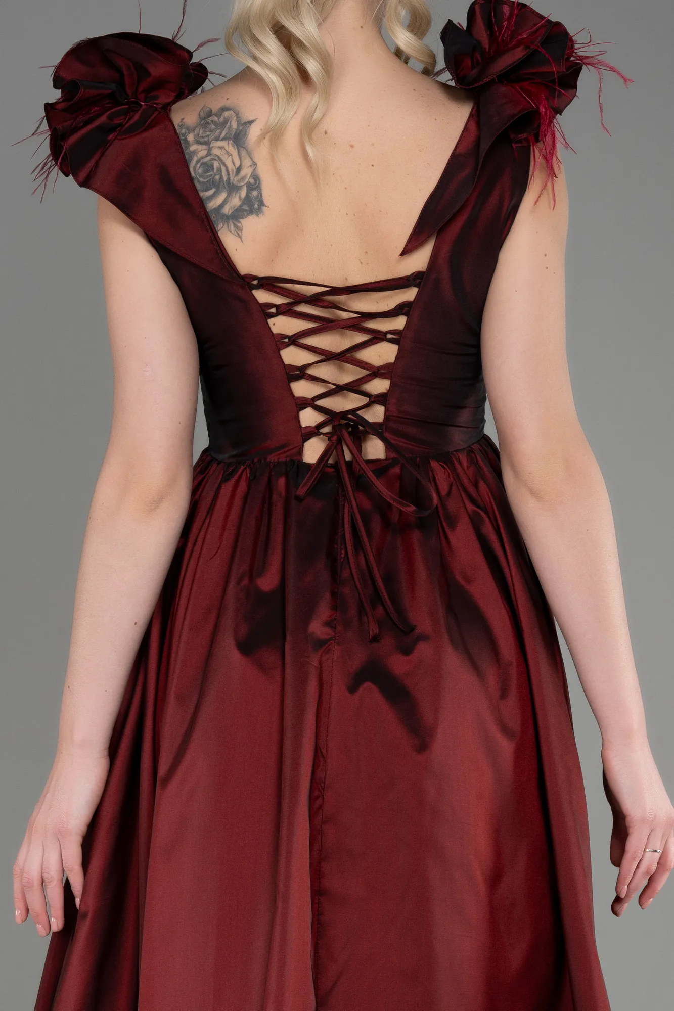 Burgundy-Long Evening Dress ABU3607