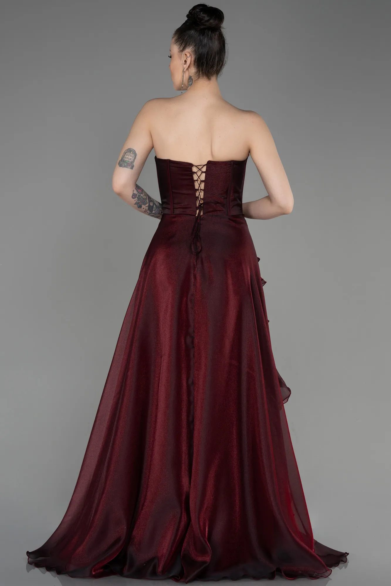 Burgundy-Long Evening Dress ABU3720