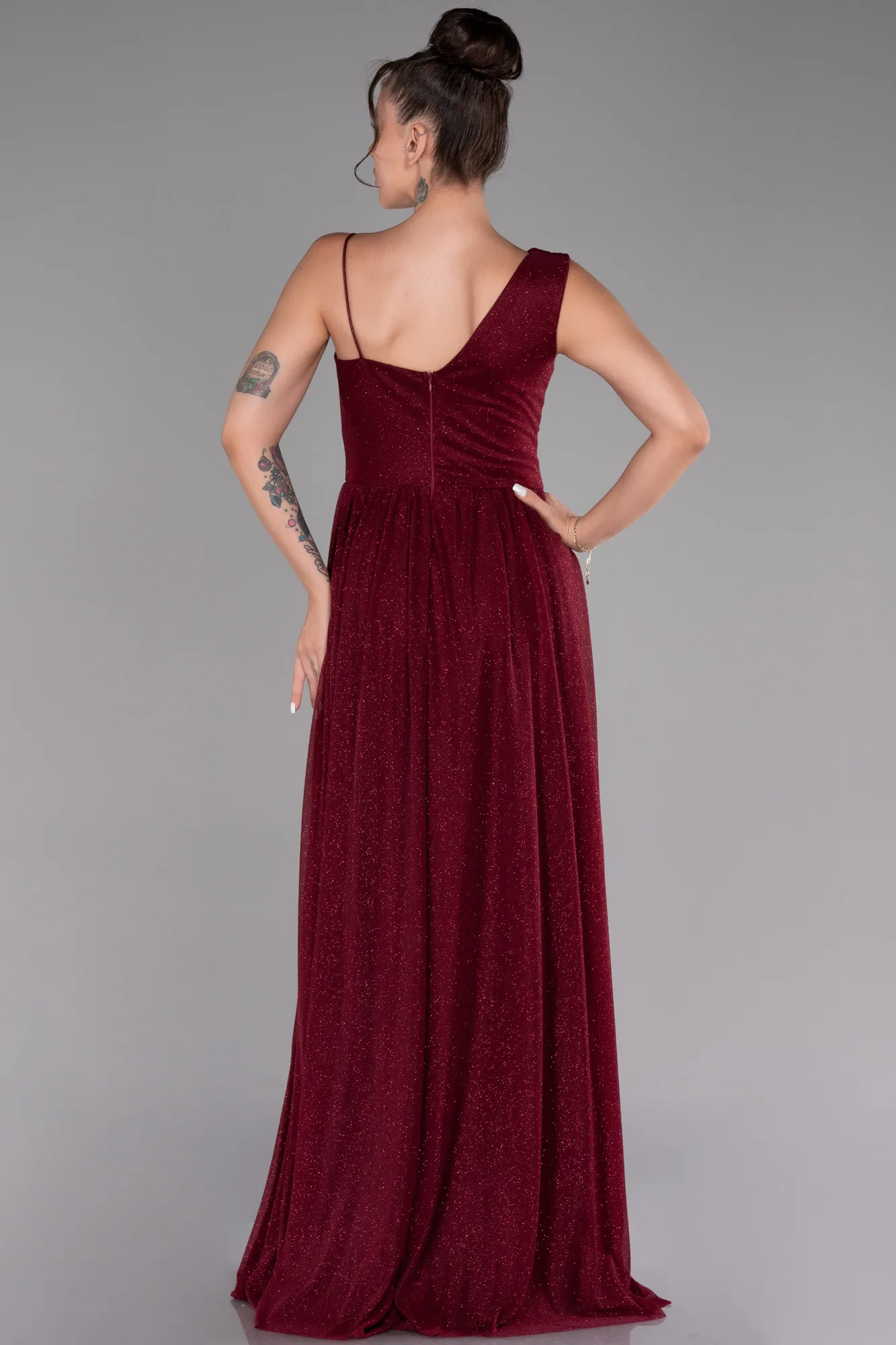 Burgundy-Long Evening Dress ABU4190